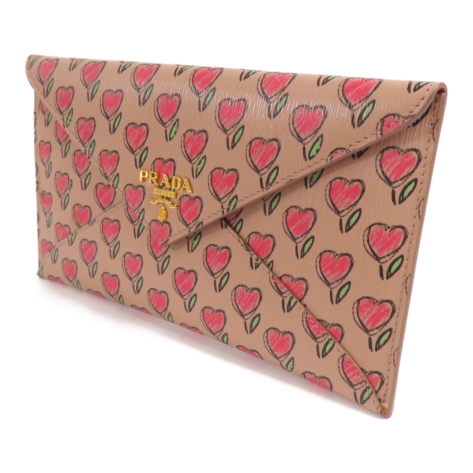 PRADA 牛皮皮革Wallet金扣長錢包