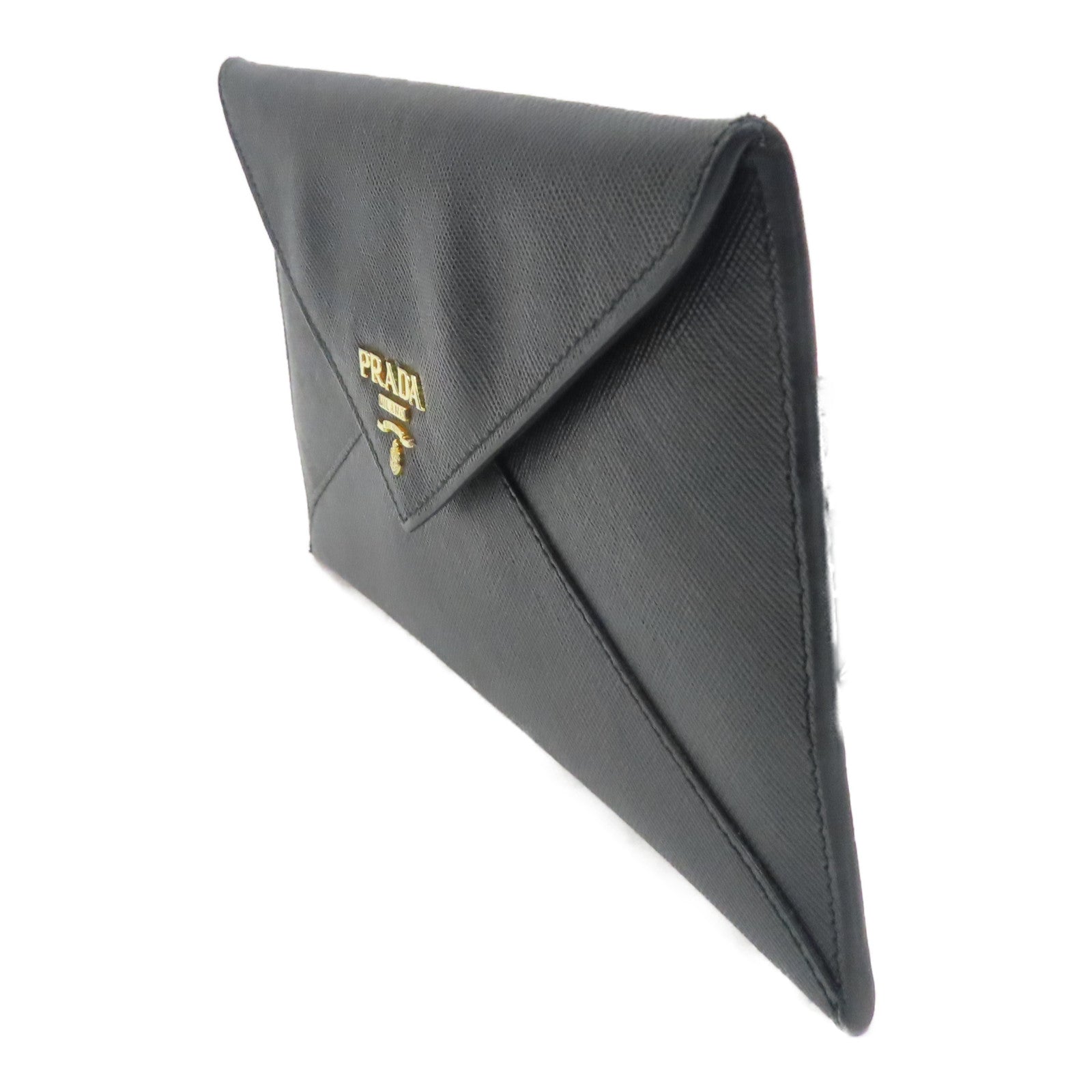 PRADA 牛皮皮革Long Wallet金扣長錢包黑色