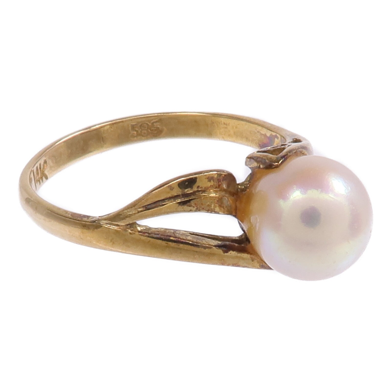 JEWELRY 【激減優惠】14K黃金Pearl Ring珍珠戒指US#5.5