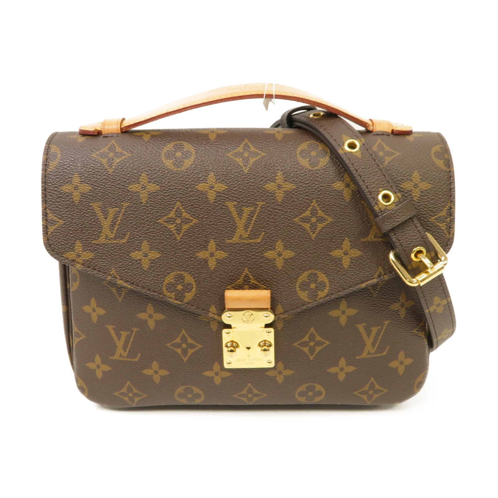 LOUIS VUITTON Monogram Pochette Metis金扣手挽肩背兩用袋棕色