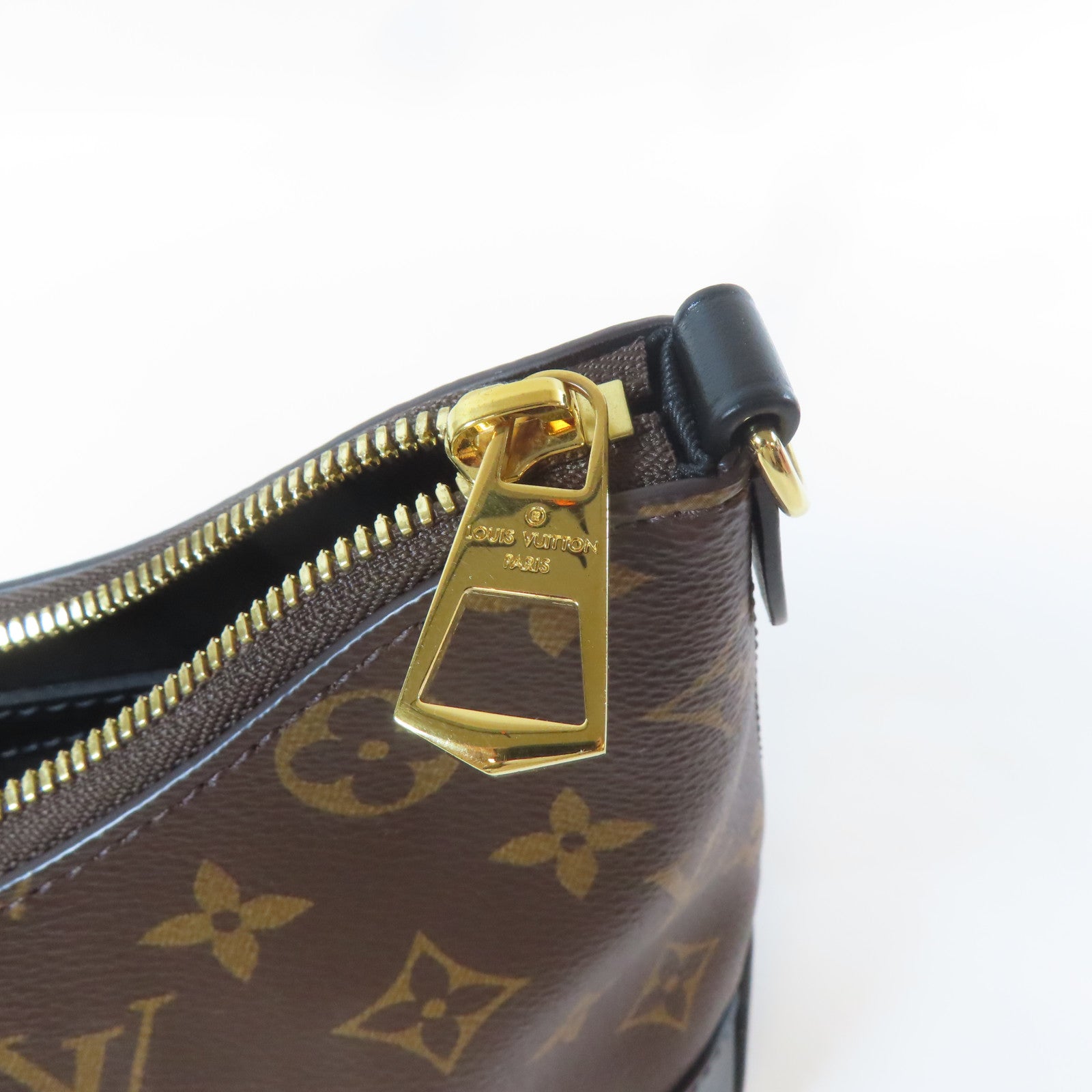 LOUIS VUITTON Monogram Macassar Boulogne金扣鏈帶肩背袋啡色