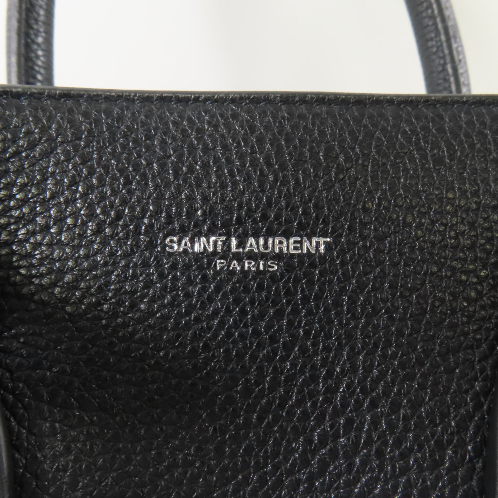 SAINT LAURENT 牛皮皮革Sac De Jour銀扣手挽肩背兩用袋
