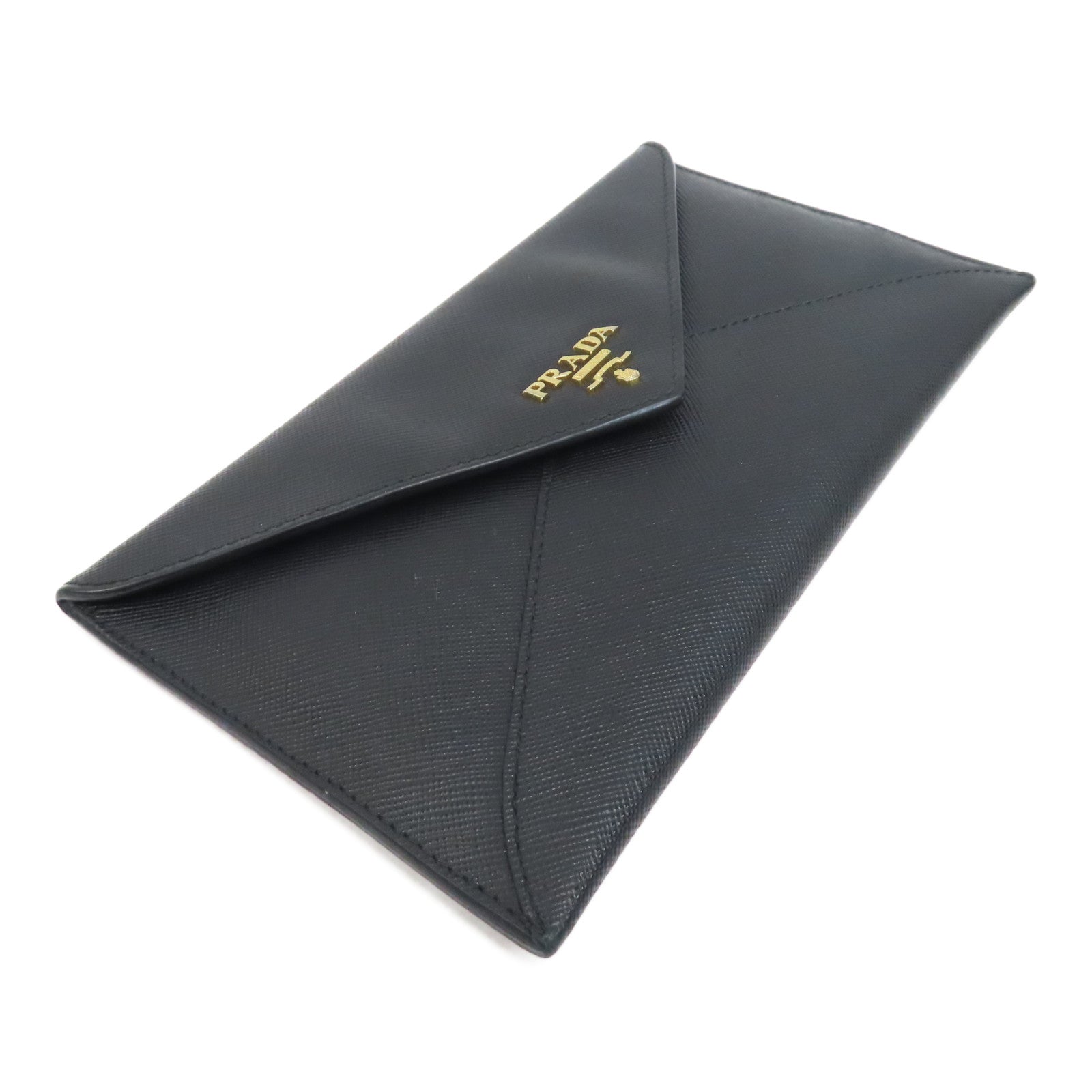 PRADA 牛皮皮革Long Wallet金扣長錢包黑色