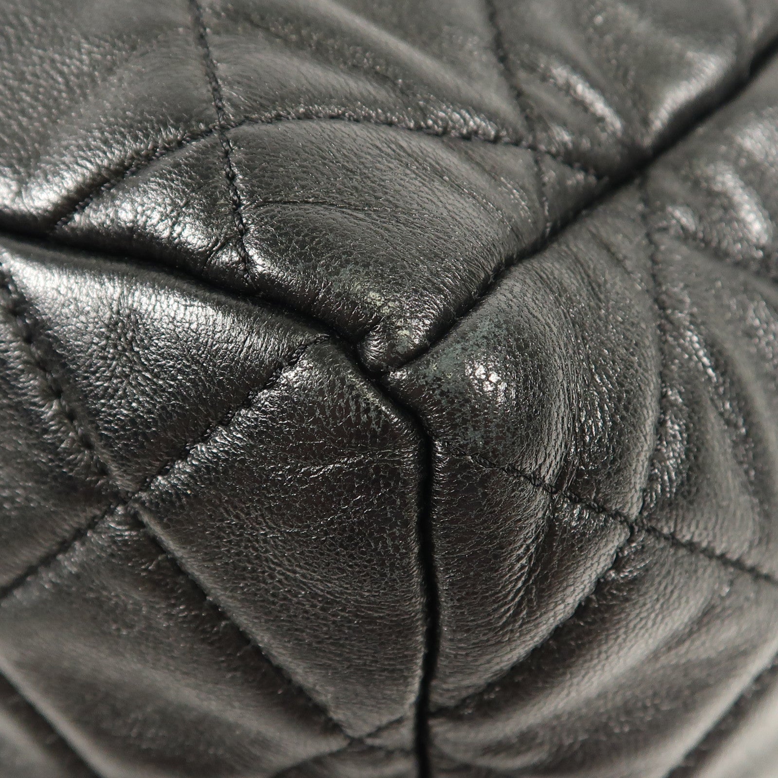 CHANEL 牛皮皮革Shoulder Bag銀扣鏈帶手挽肩背兩用袋