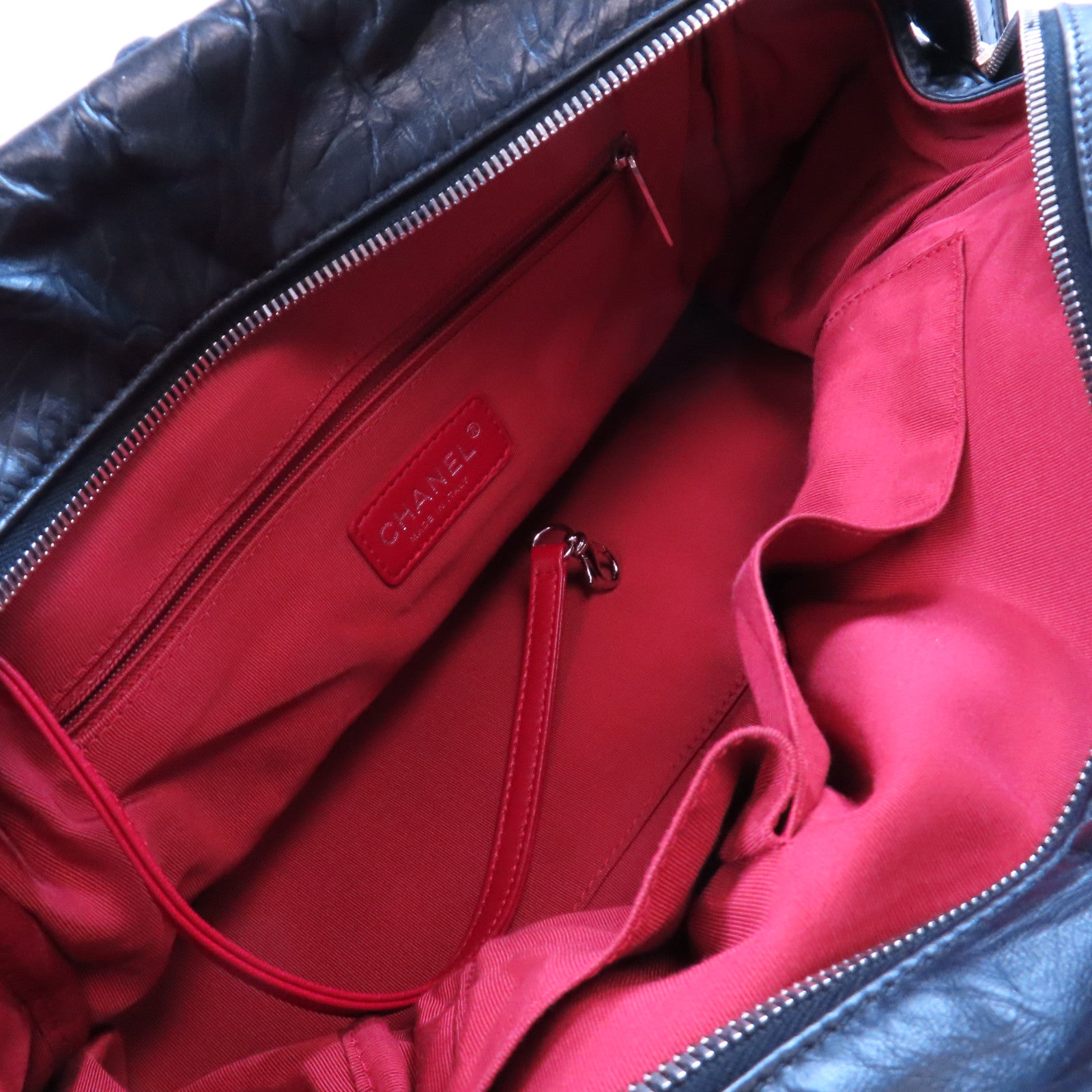 CHANEL 牛皮皮革Shoulder Bag金扣鏈帶肩背袋黑色