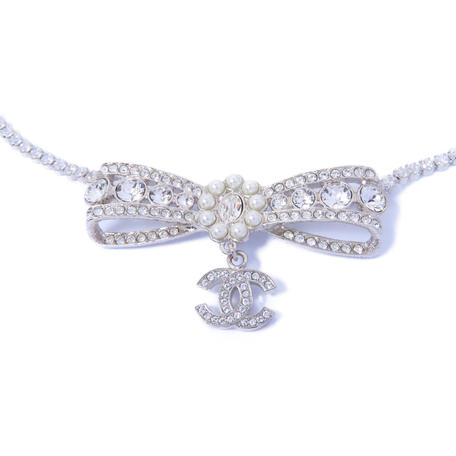 CHANEL 金屬Necklace項鍊銀色