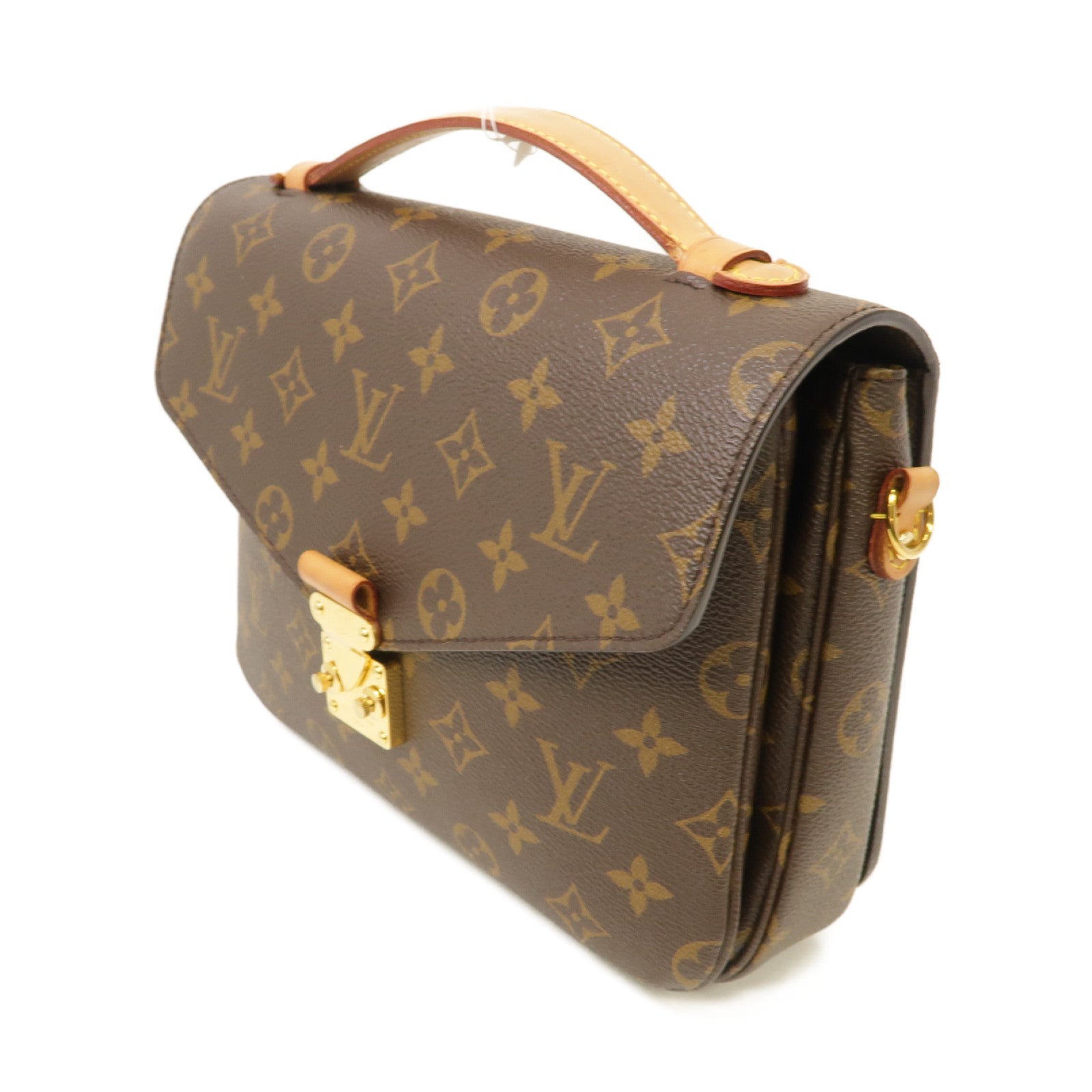 LOUIS VUITTON Monogram Pochette Metis金扣手挽肩背兩用袋棕色