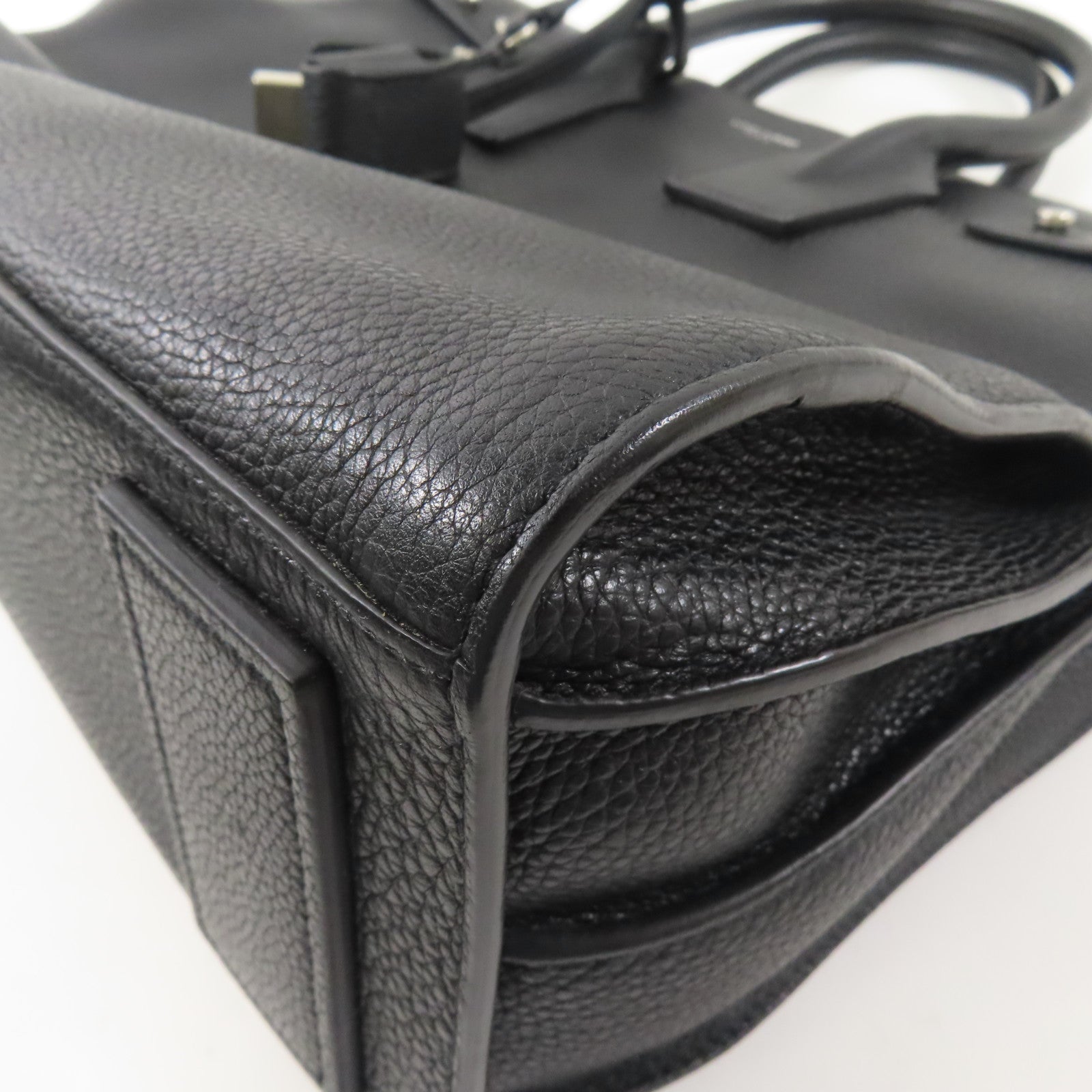 SAINT LAURENT 牛皮皮革Sac De Jour銀扣手挽肩背兩用袋