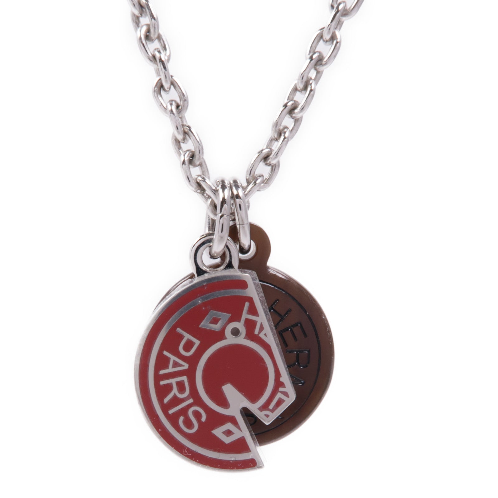 HERMES 【激減優惠】金屬/水牛角Carrousel Necklace項鍊