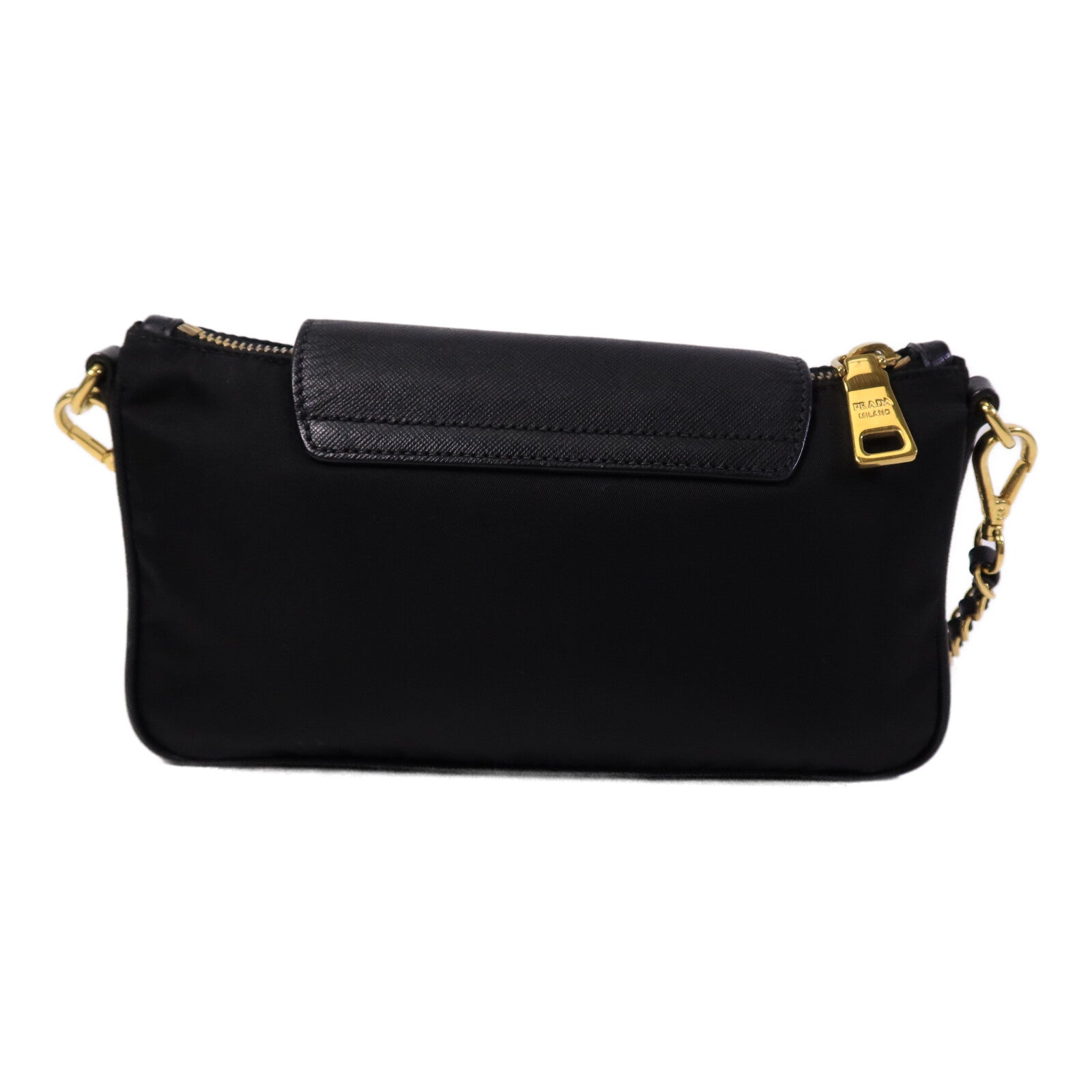 PRADA 皮革/尼龍Shoulder Bag鏈帶肩背袋