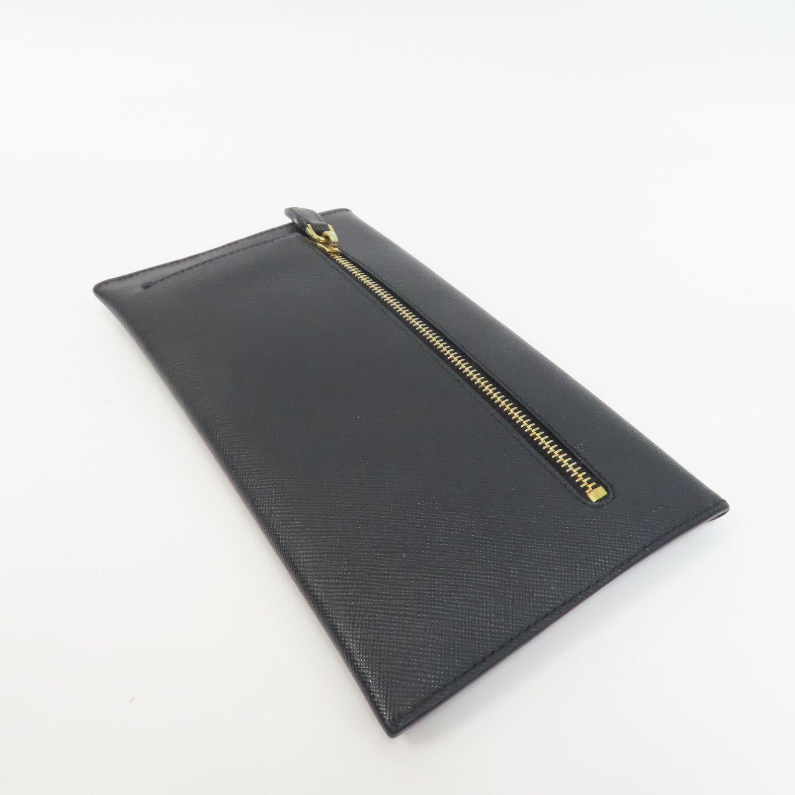 PRADA 牛皮皮革Long Wallet金扣長錢包黑色
