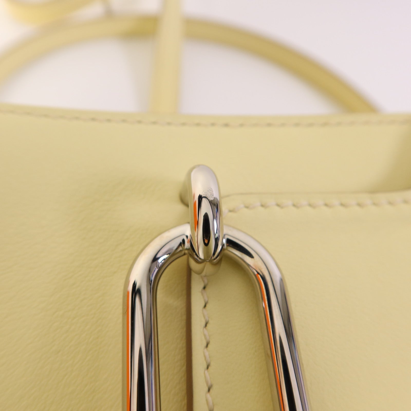 HERMES Swift皮革Roulis Mini銀扣肩背袋Jaune Milton