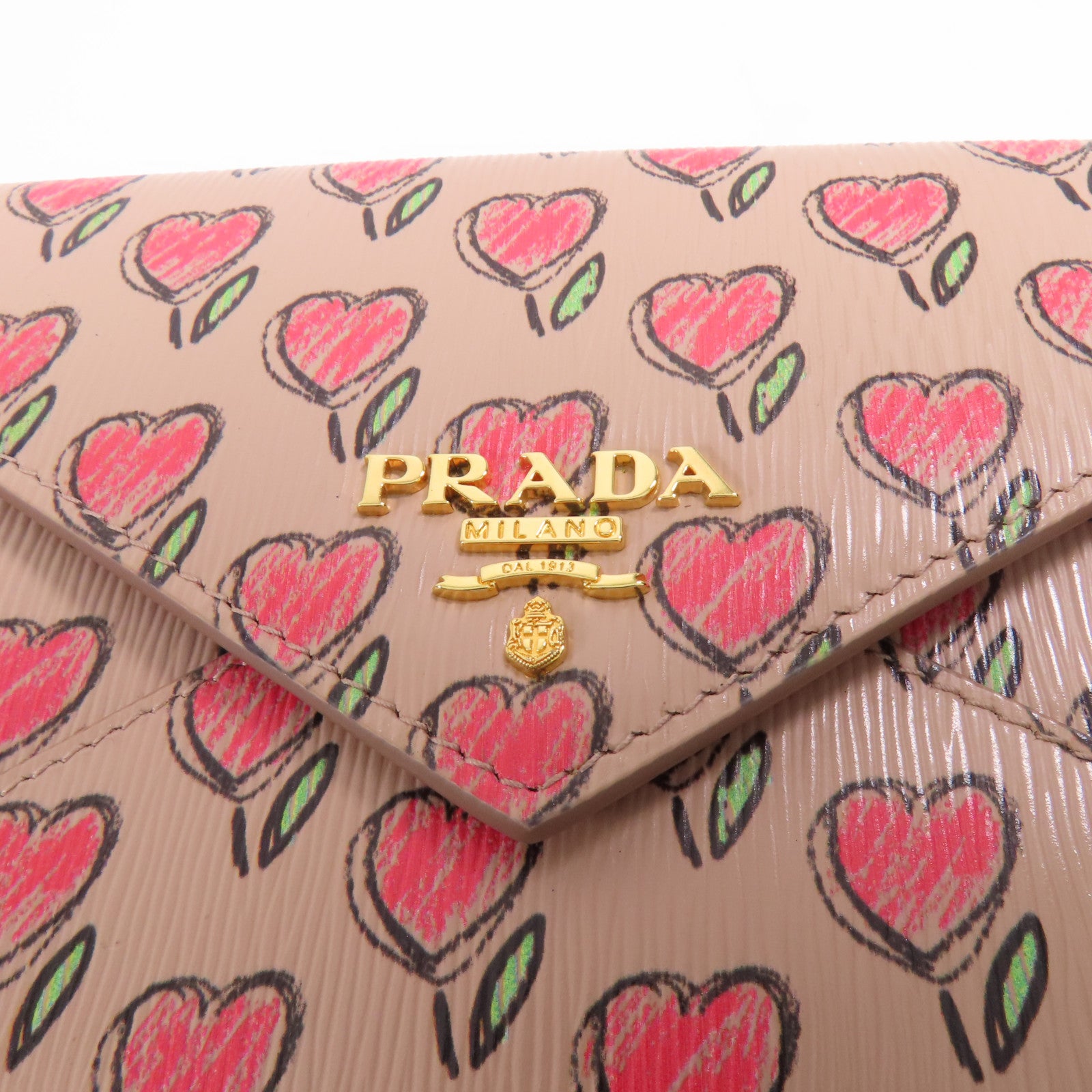 PRADA 牛皮皮革Wallet金扣長錢包