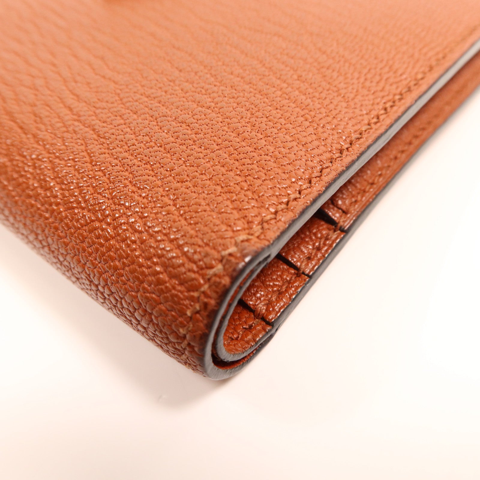 HERMES Chevre皮革Bearn Compact Wallet金扣錢包