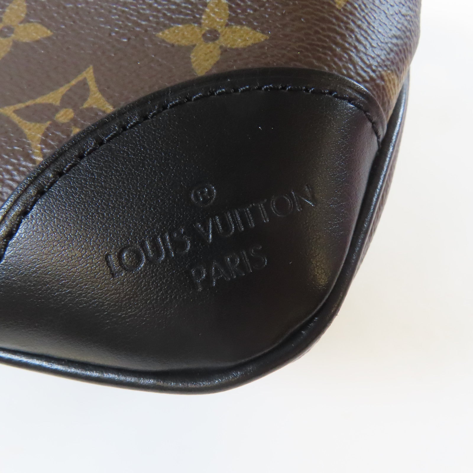 LOUIS VUITTON Monogram Macassar Boulogne金扣鏈帶肩背袋啡色