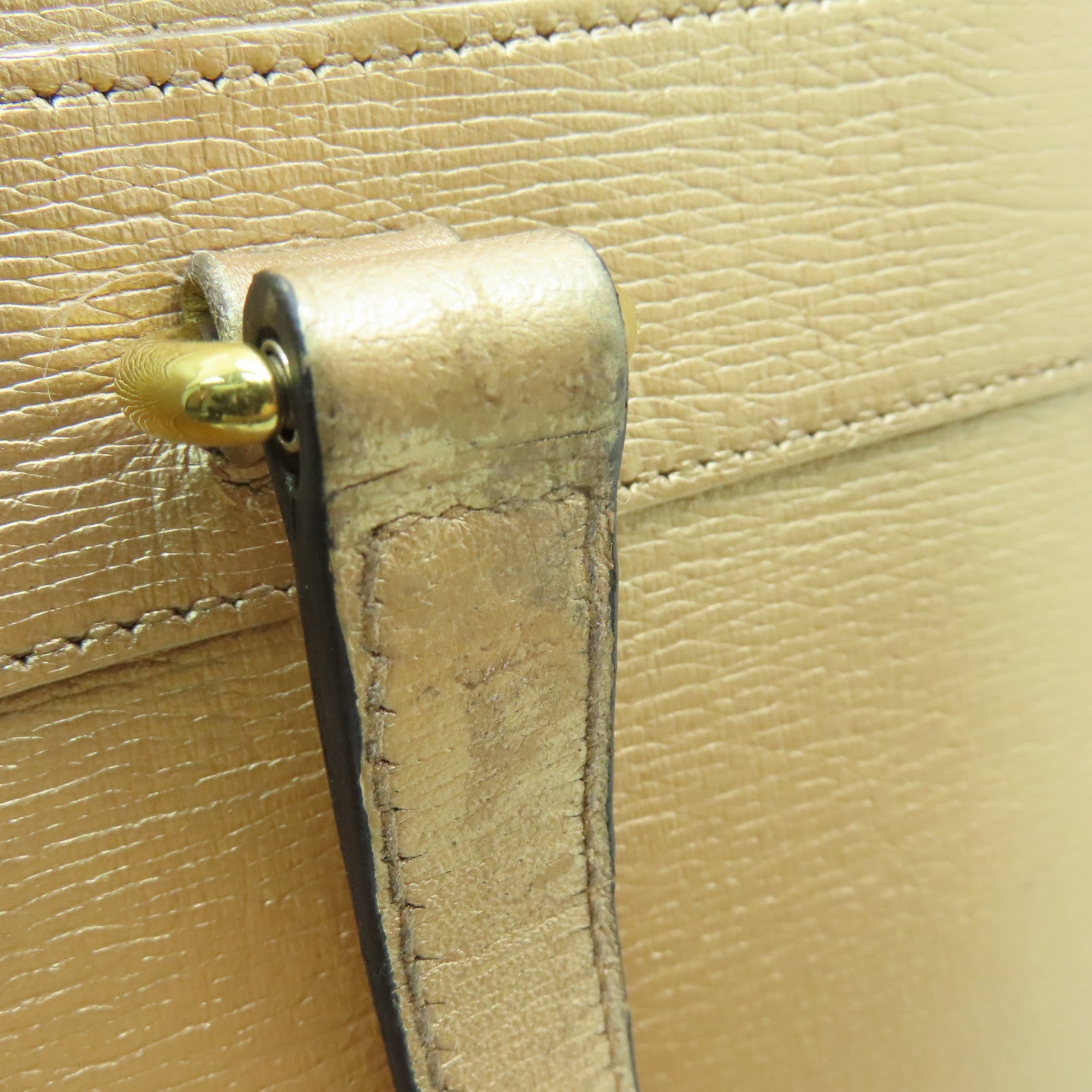 GUCCI 【激減優惠】牛皮皮革Horsebit Handbag金扣手挽肩背兩用袋金色