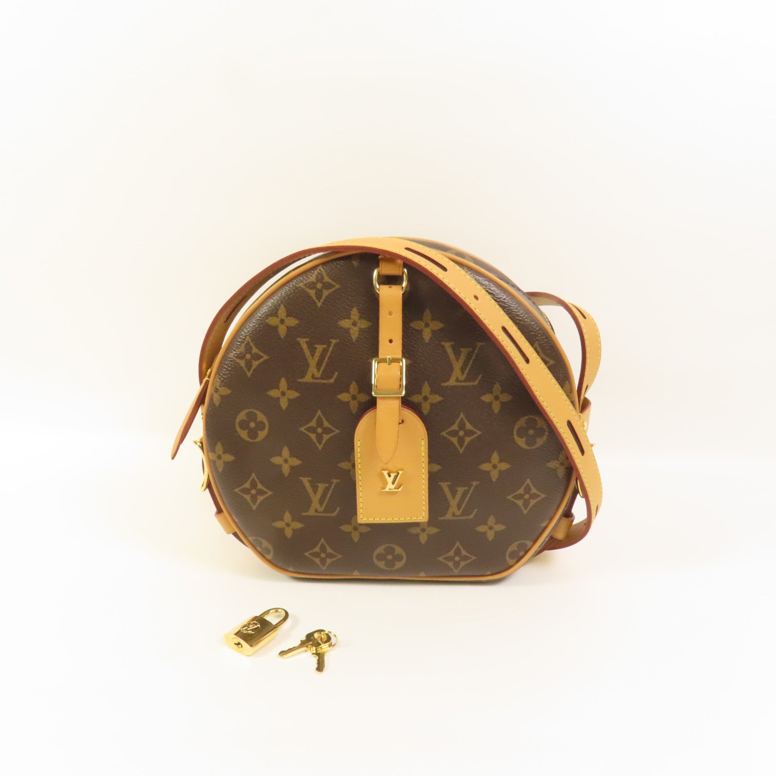 LOUIS VUITTON 【激減優惠】Monogram Boite Chapeau Souple金扣肩背袋棕色