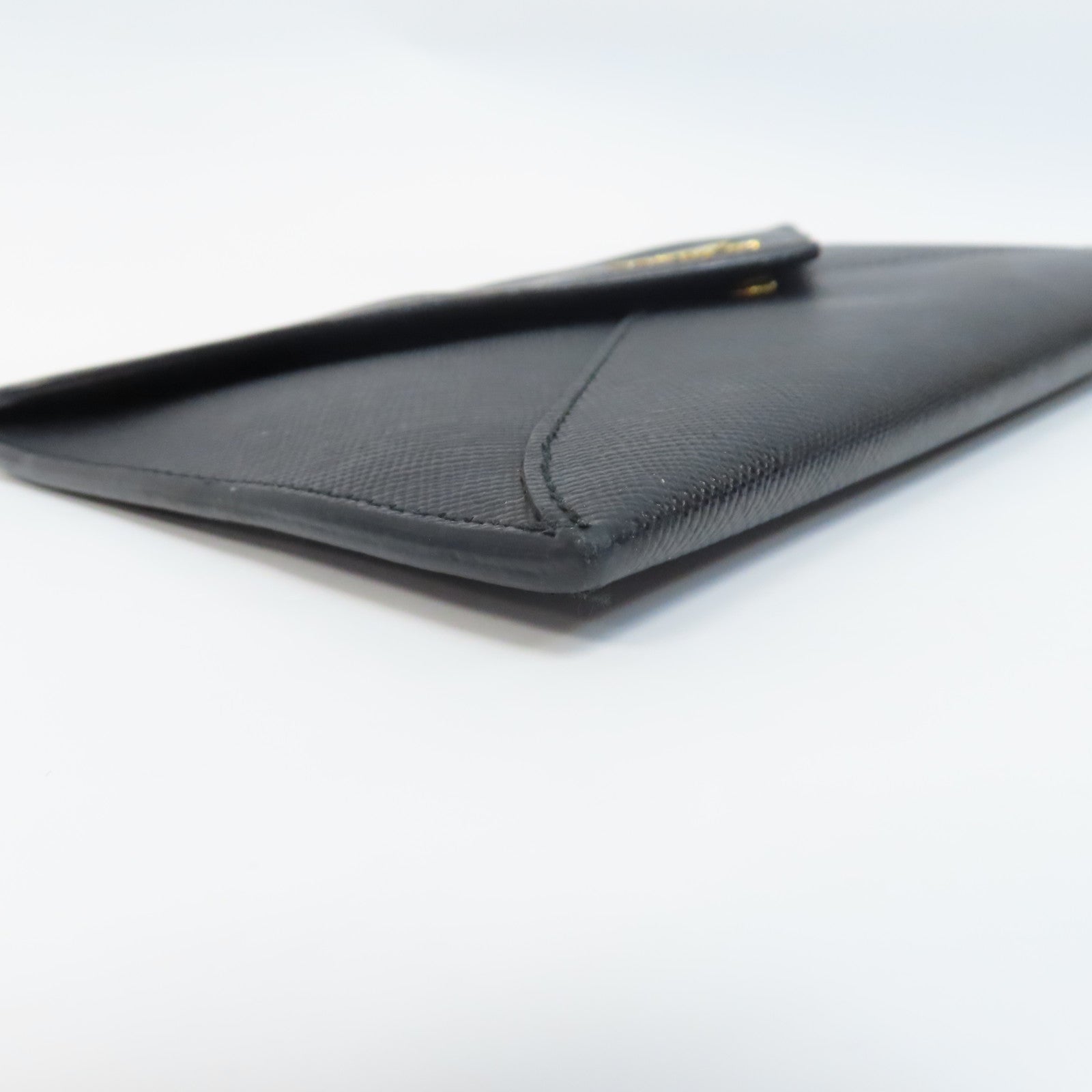 PRADA 牛皮皮革Long Wallet金扣長錢包黑色