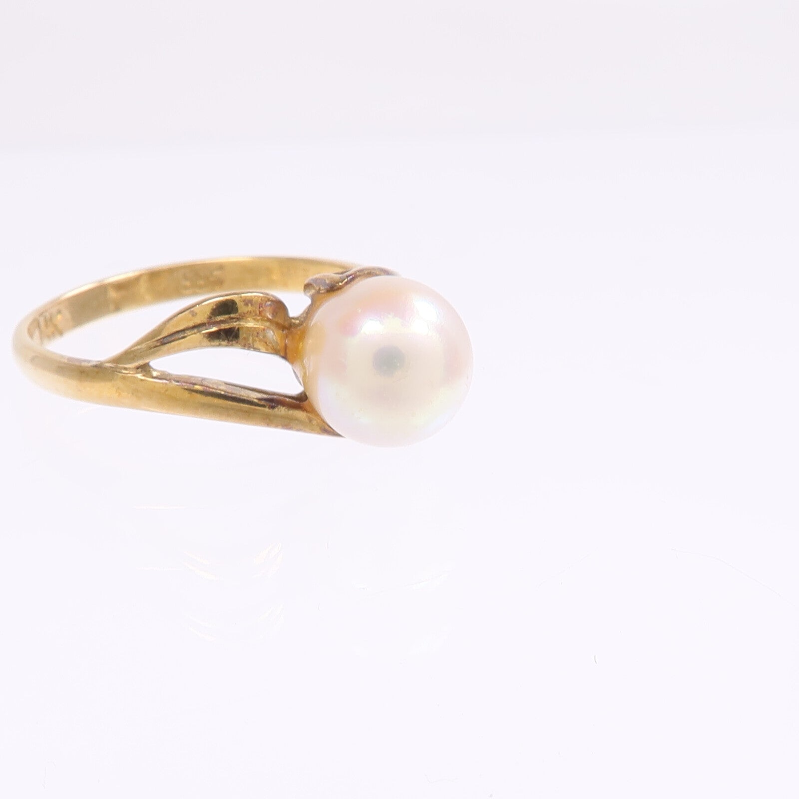 JEWELRY 【激減優惠】14K黃金Pearl Ring珍珠戒指US#5.5