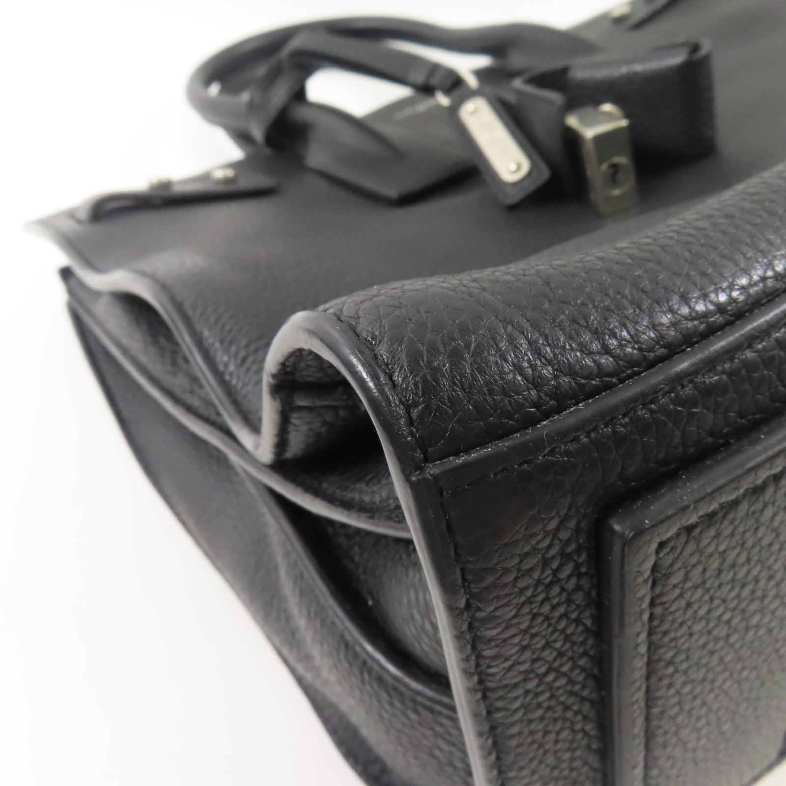 SAINT LAURENT 牛皮皮革Sac De Jour銀扣手挽肩背兩用袋