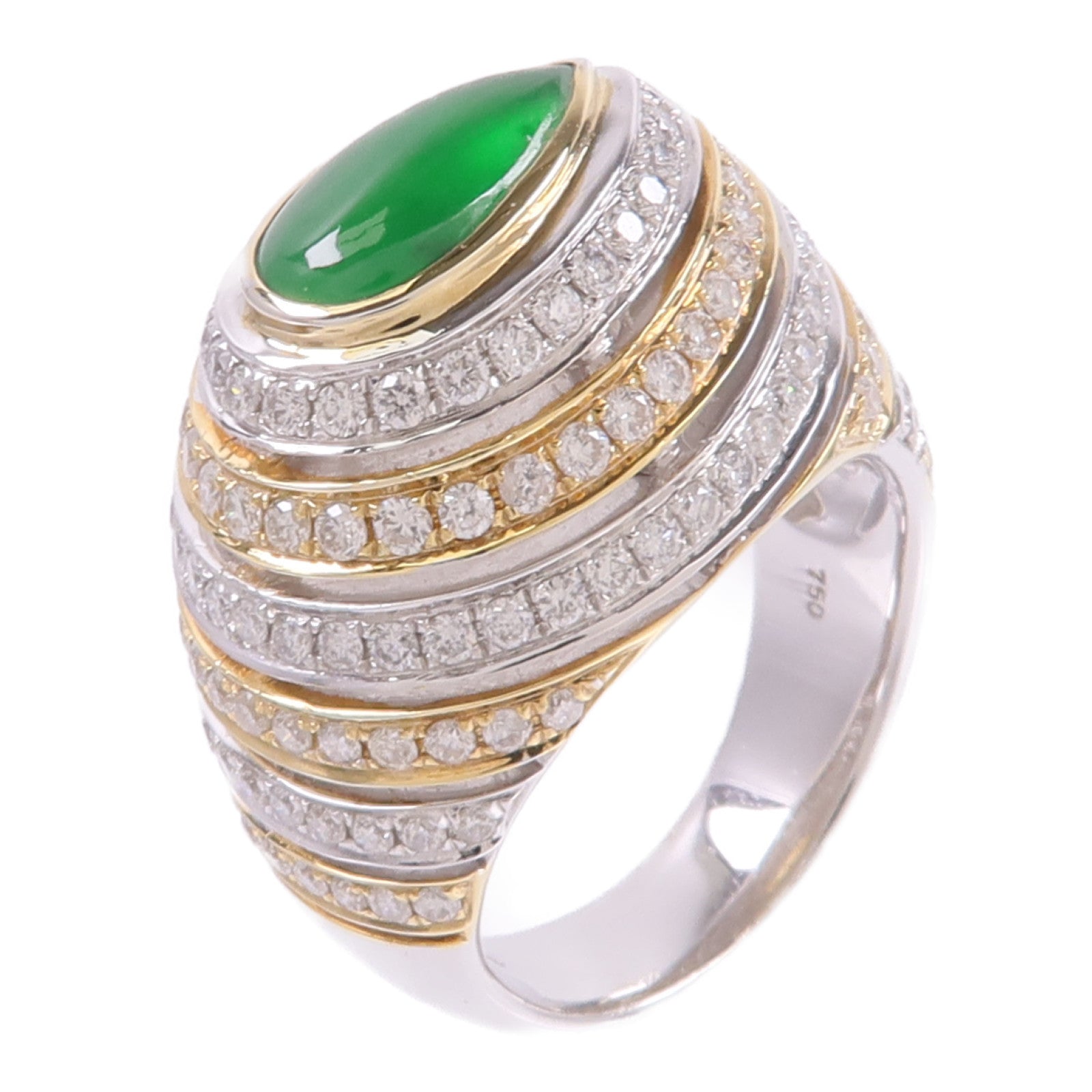 JEWELRY 18K黃金/白金Jade Diamond Ring翡翠/鑽石戒指