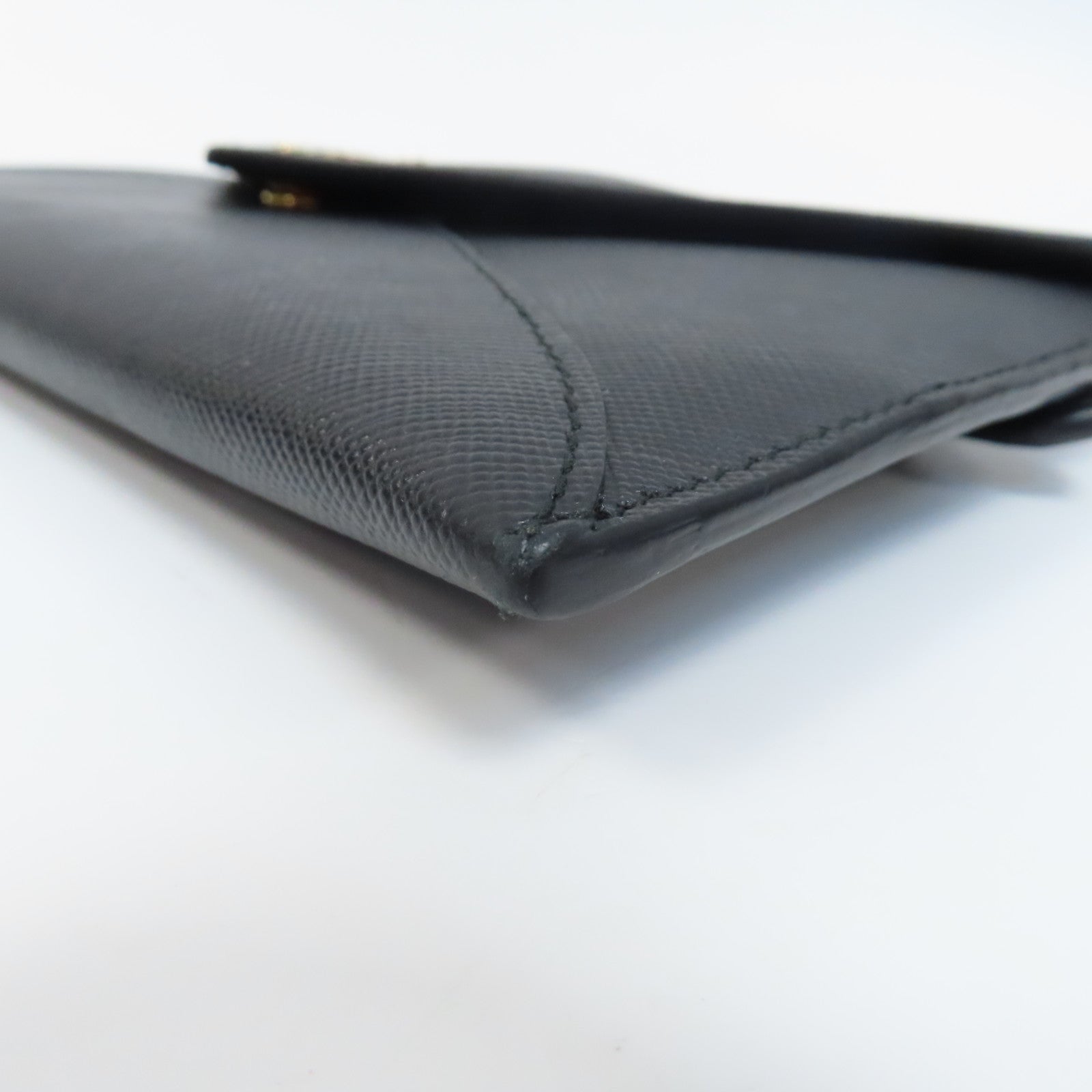 PRADA 牛皮皮革Long Wallet金扣長錢包黑色