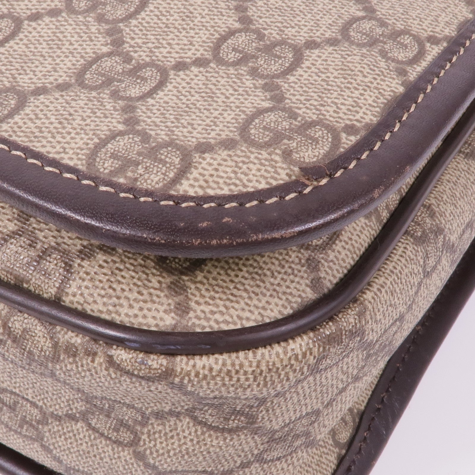 GUCCI 牛皮皮革/塗層帆布Shoulder Bag金扣肩背袋