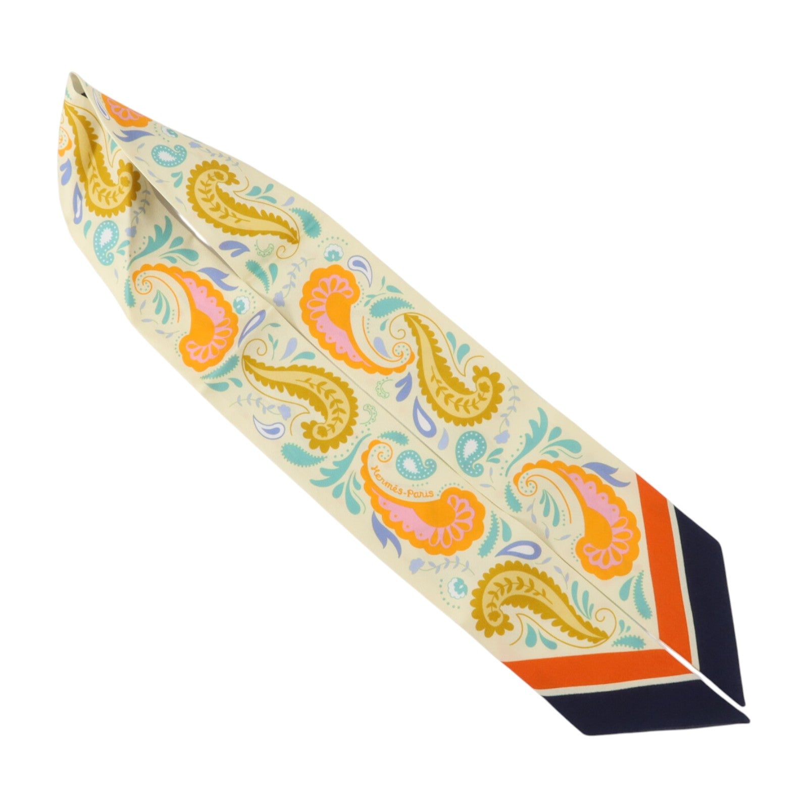 HERMES 絲質Guepards Bandana Twilly絲巾