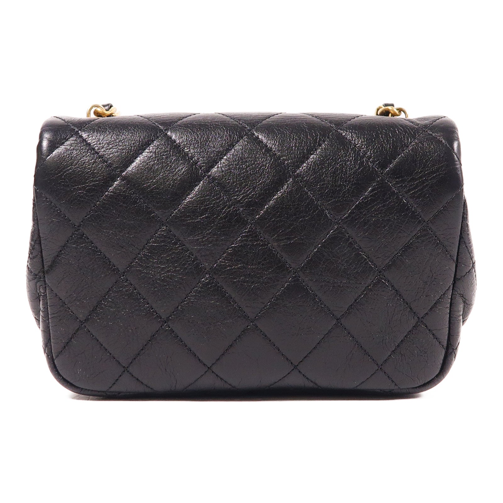 CHANEL 牛皮皮革Chain Shoulder金扣鏈帶肩背袋