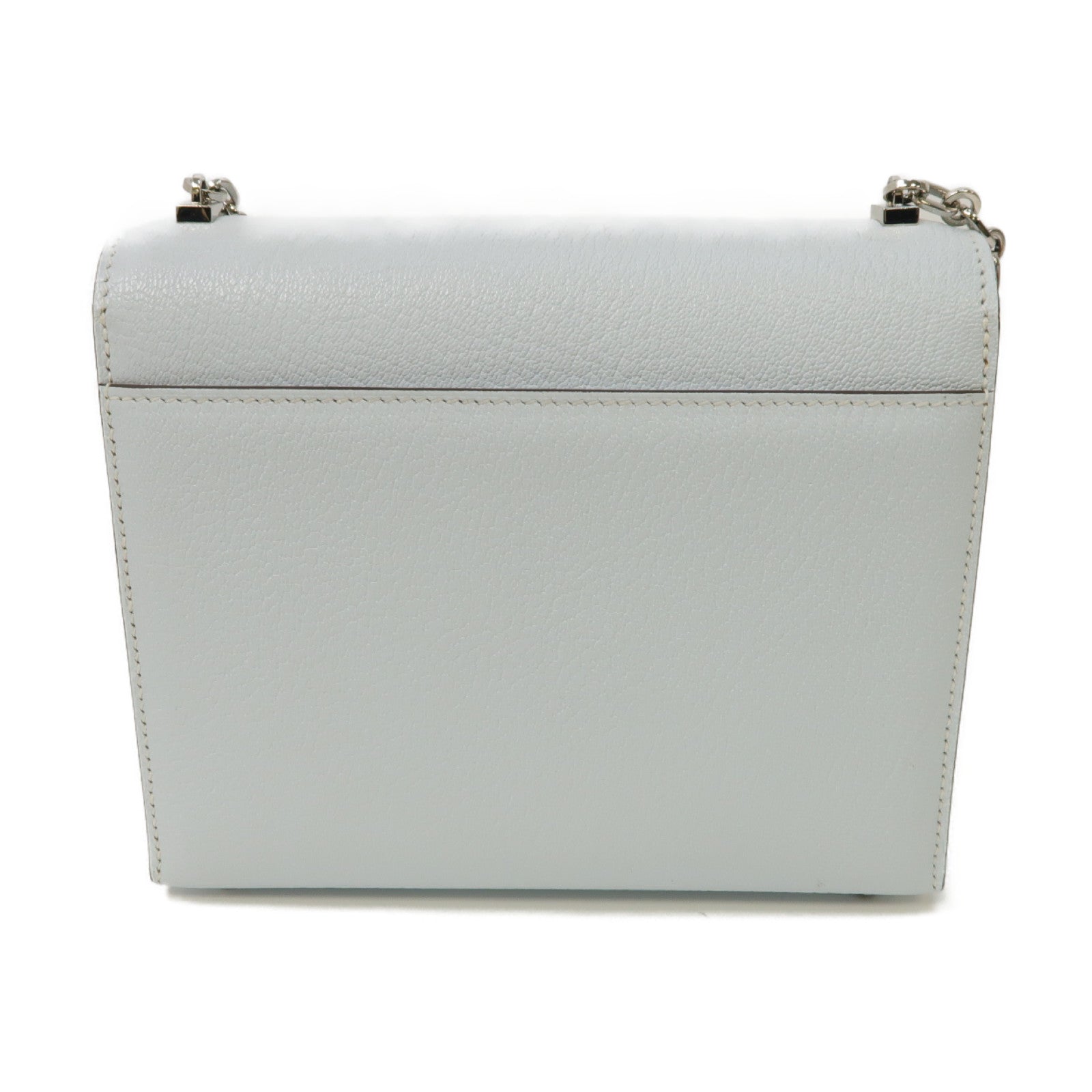 HERMES 【激減優惠】Chevre皮革Verrou Mini Shoulder Bag銀扣肩背袋Bleu Brume淺藍色