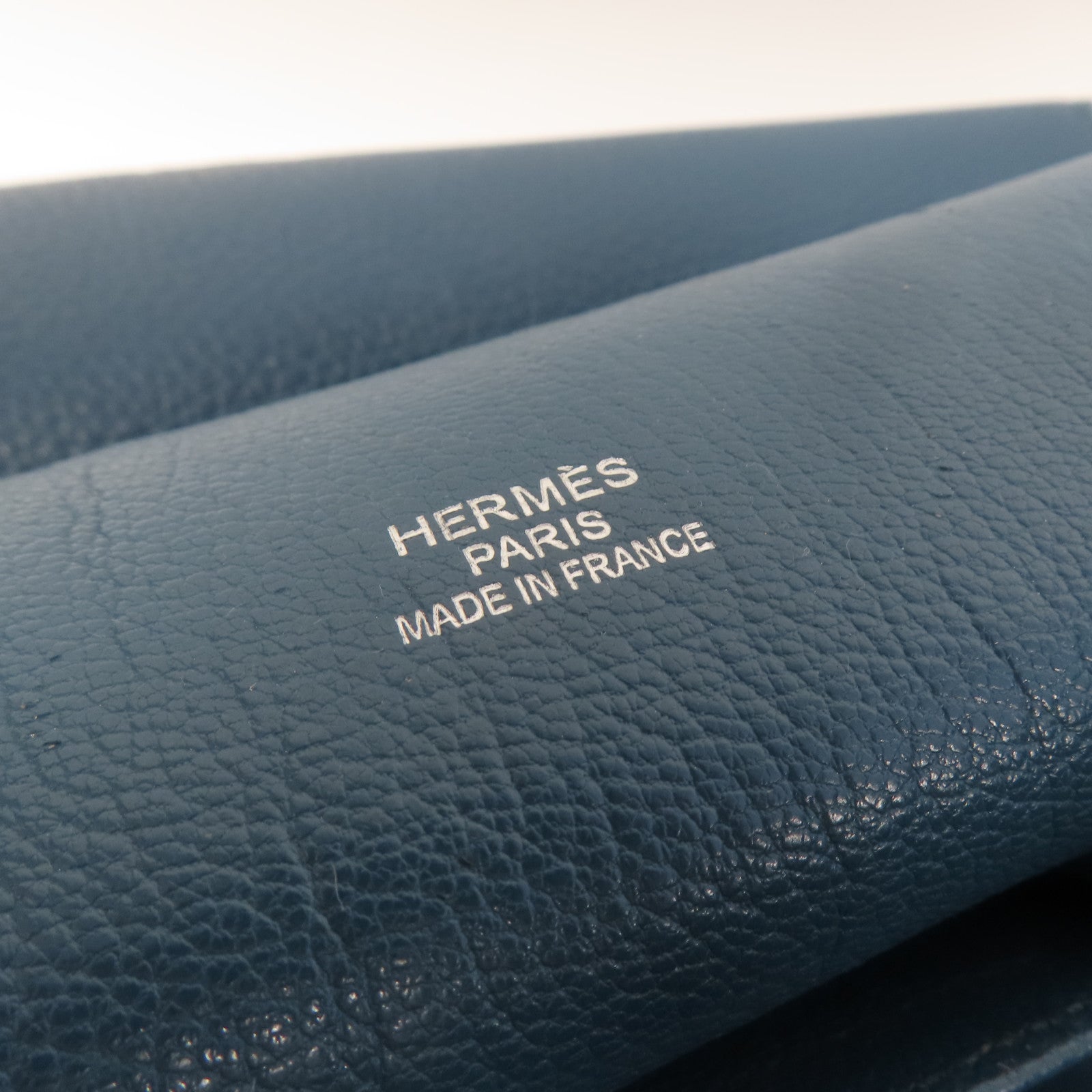 HERMES 【激減優惠】Clemence皮革Jypsiere 34銀扣肩背袋鴨子藍色