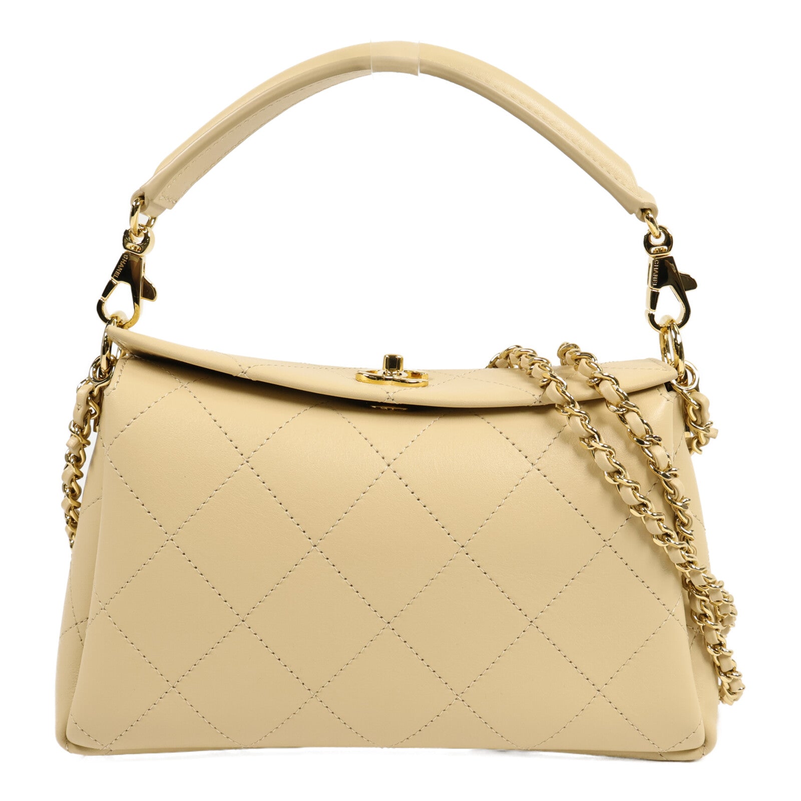 CHANEL 牛皮皮革Chain Shoulder Bag鏈帶手挽肩背兩用袋