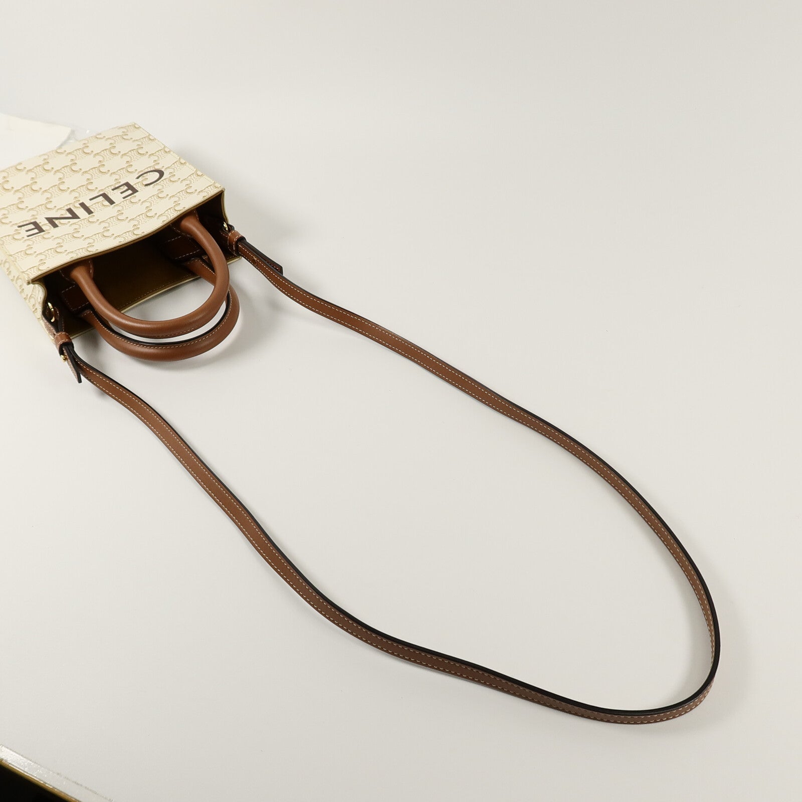 CELINE 塗層帆布Mini Vertical Cabas手挽肩背兩用袋