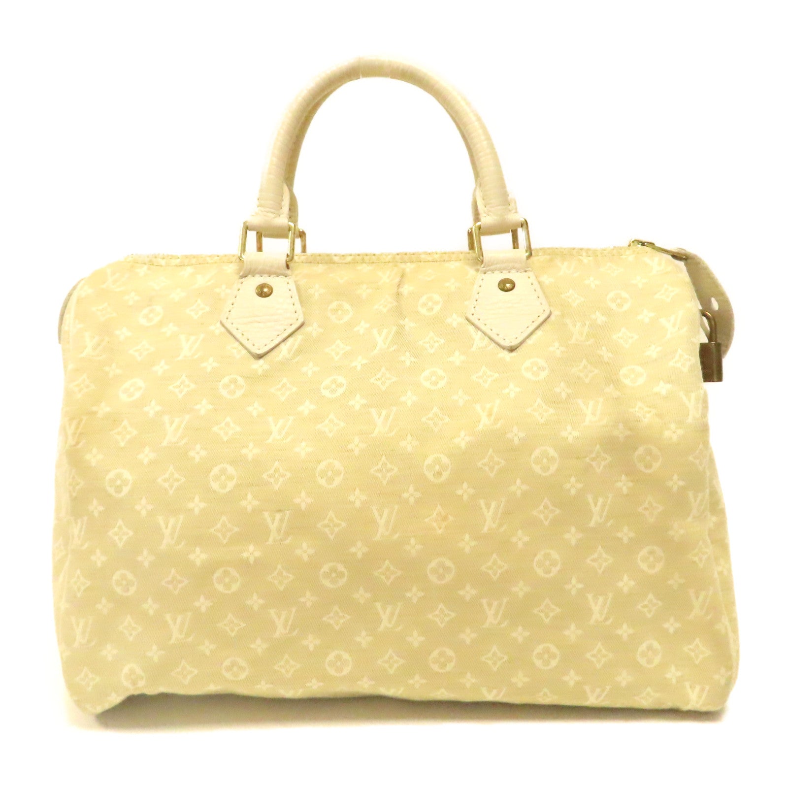LOUIS VUITTON 【激減優惠】Monogram Mini Speedy 30金扣手挽袋白色