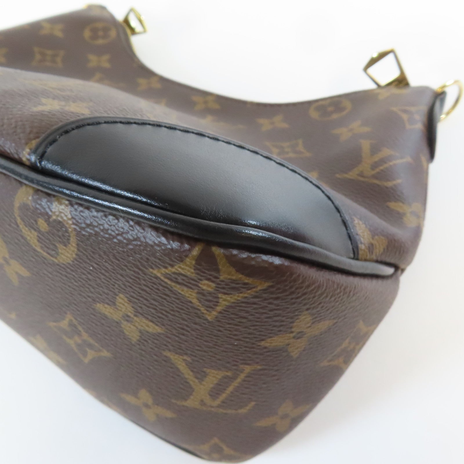 LOUIS VUITTON Monogram Macassar Boulogne金扣鏈帶肩背袋啡色
