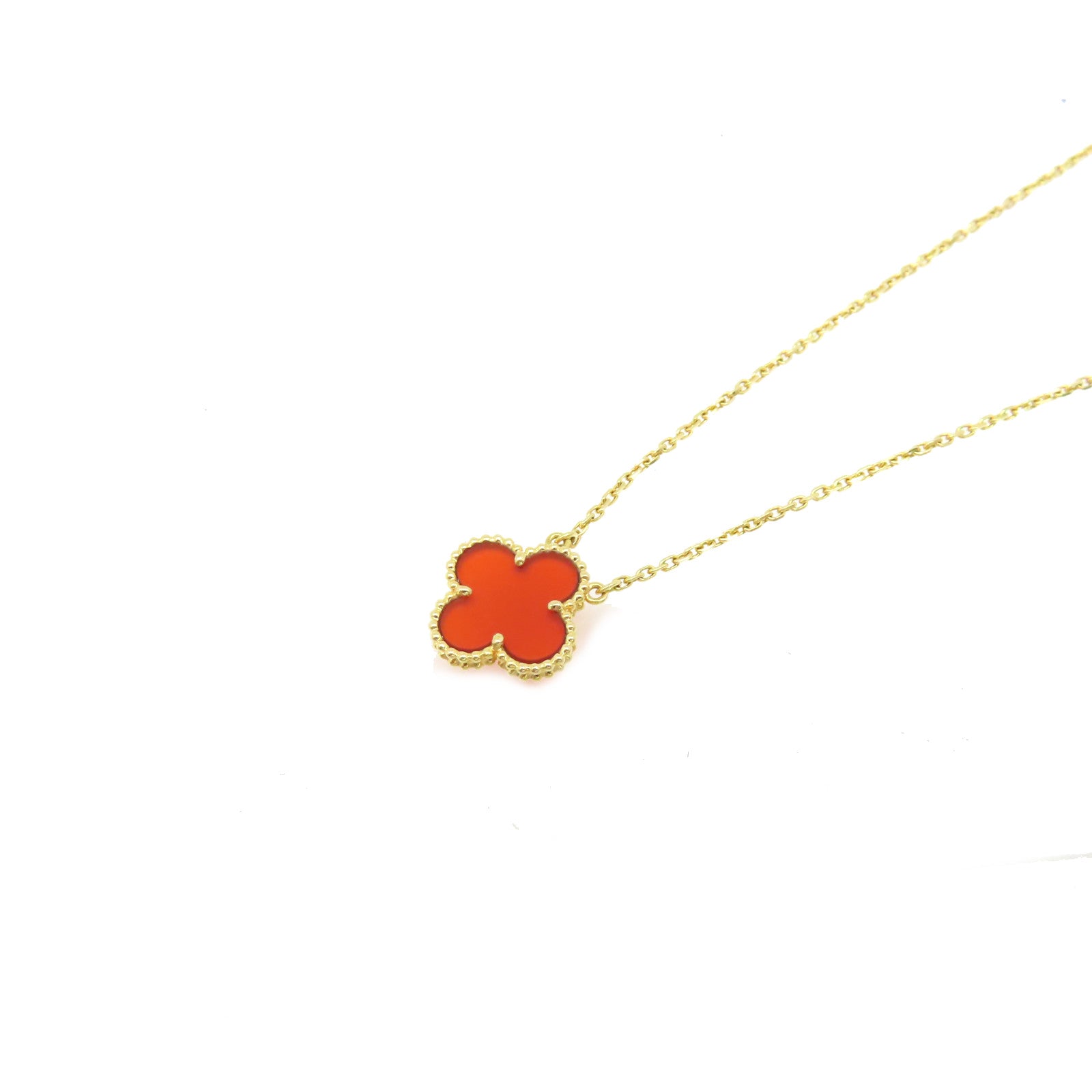 Van Cleef & Arpels 【激減優惠】18K黃金/紅玉髓Vintage Alhambra Necklace項鏈紅色/金色