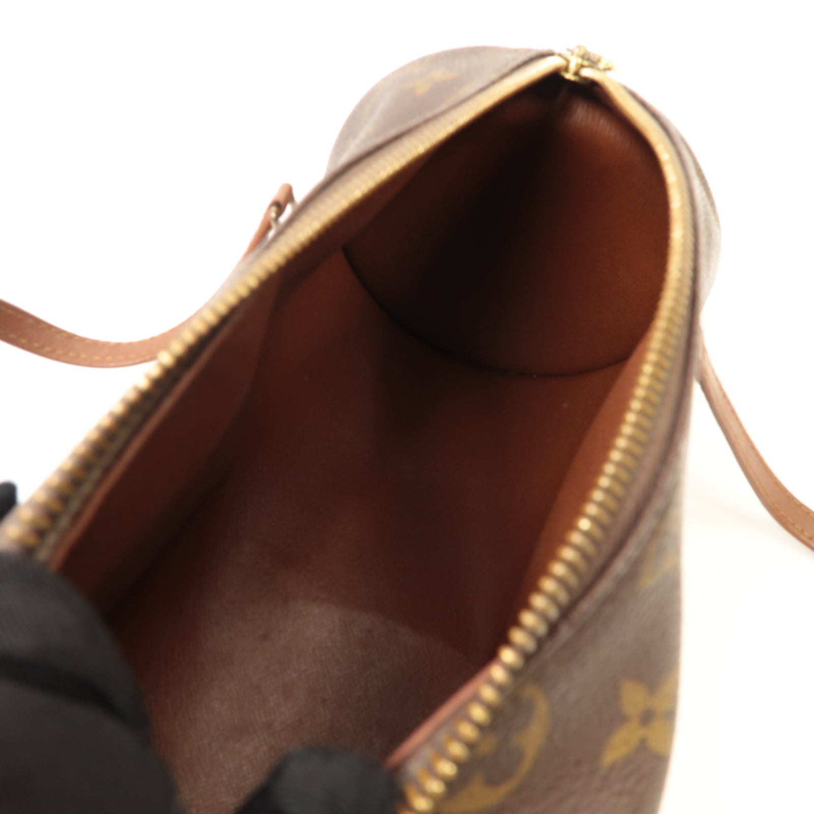 LOUIS VUITTON 【激減優惠】Monogram Papillon金扣手挽袋啡色