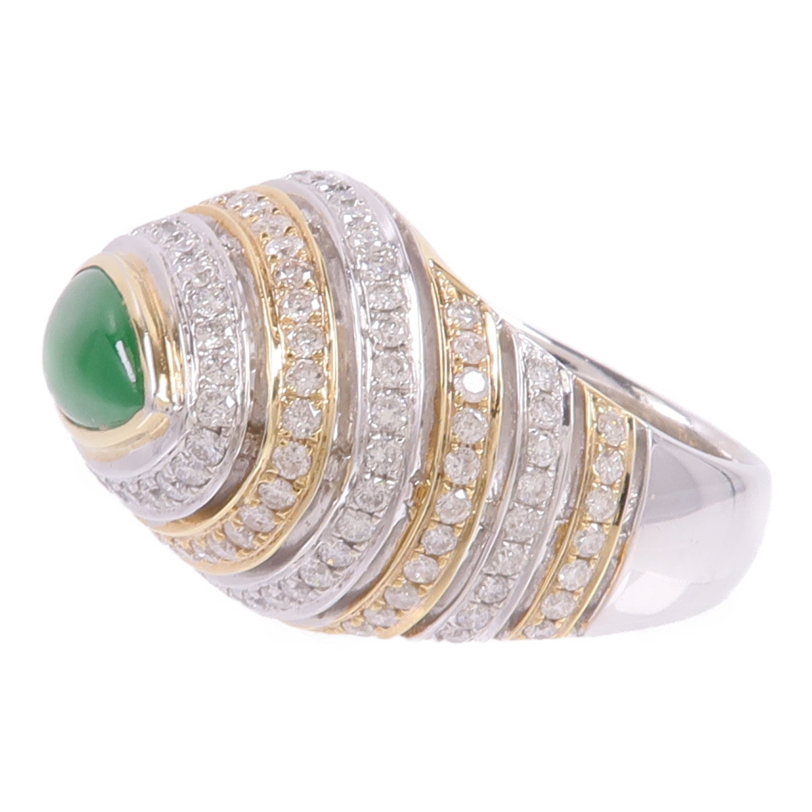 JEWELRY 18K黃金/白金Jade Diamond Ring翡翠/鑽石戒指
