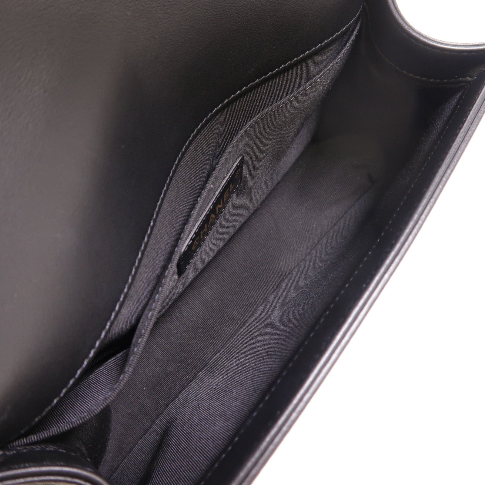 CHANEL 羊皮皮革Boy 25金扣鏈帶肩背袋