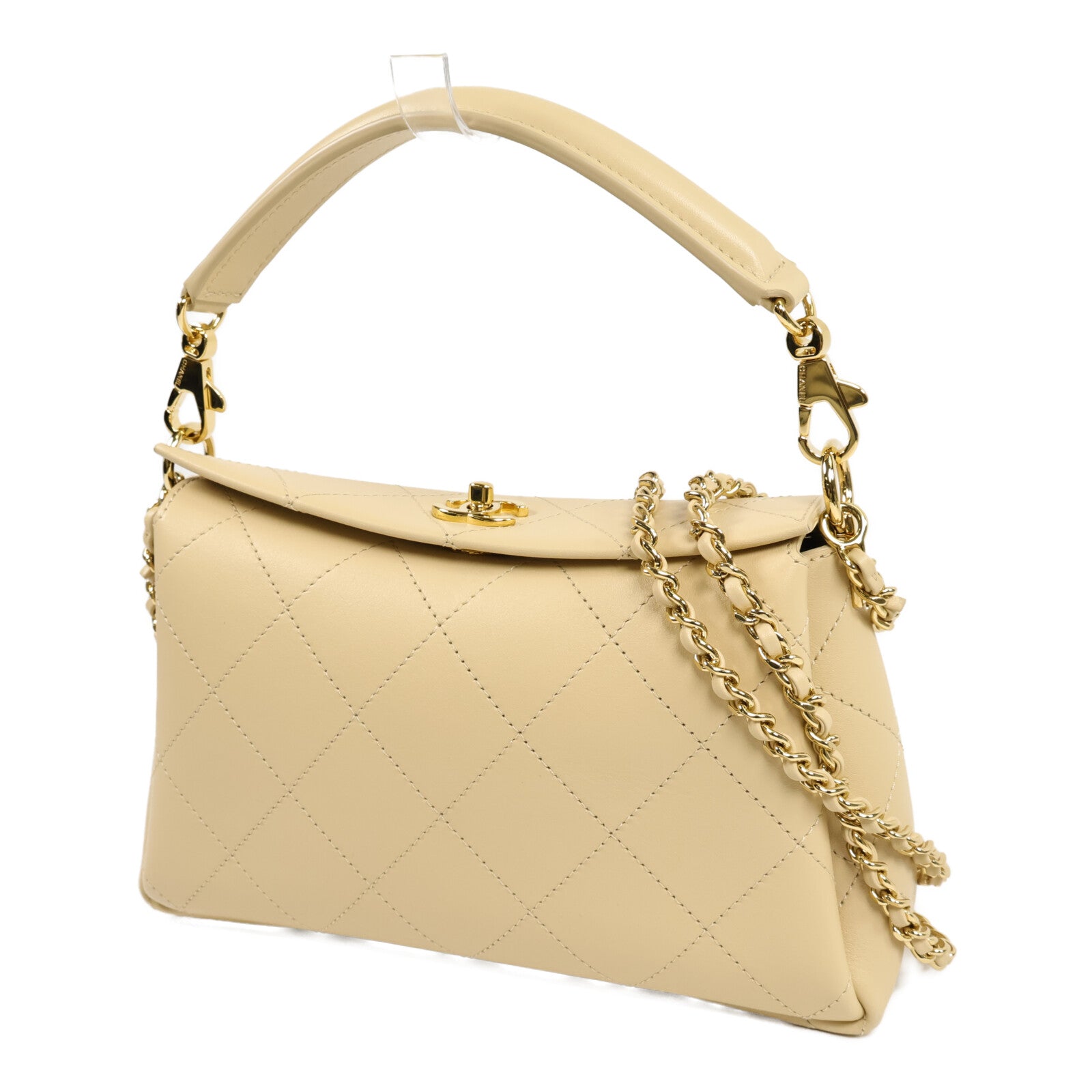 CHANEL 牛皮皮革Chain Shoulder Bag鏈帶手挽肩背兩用袋