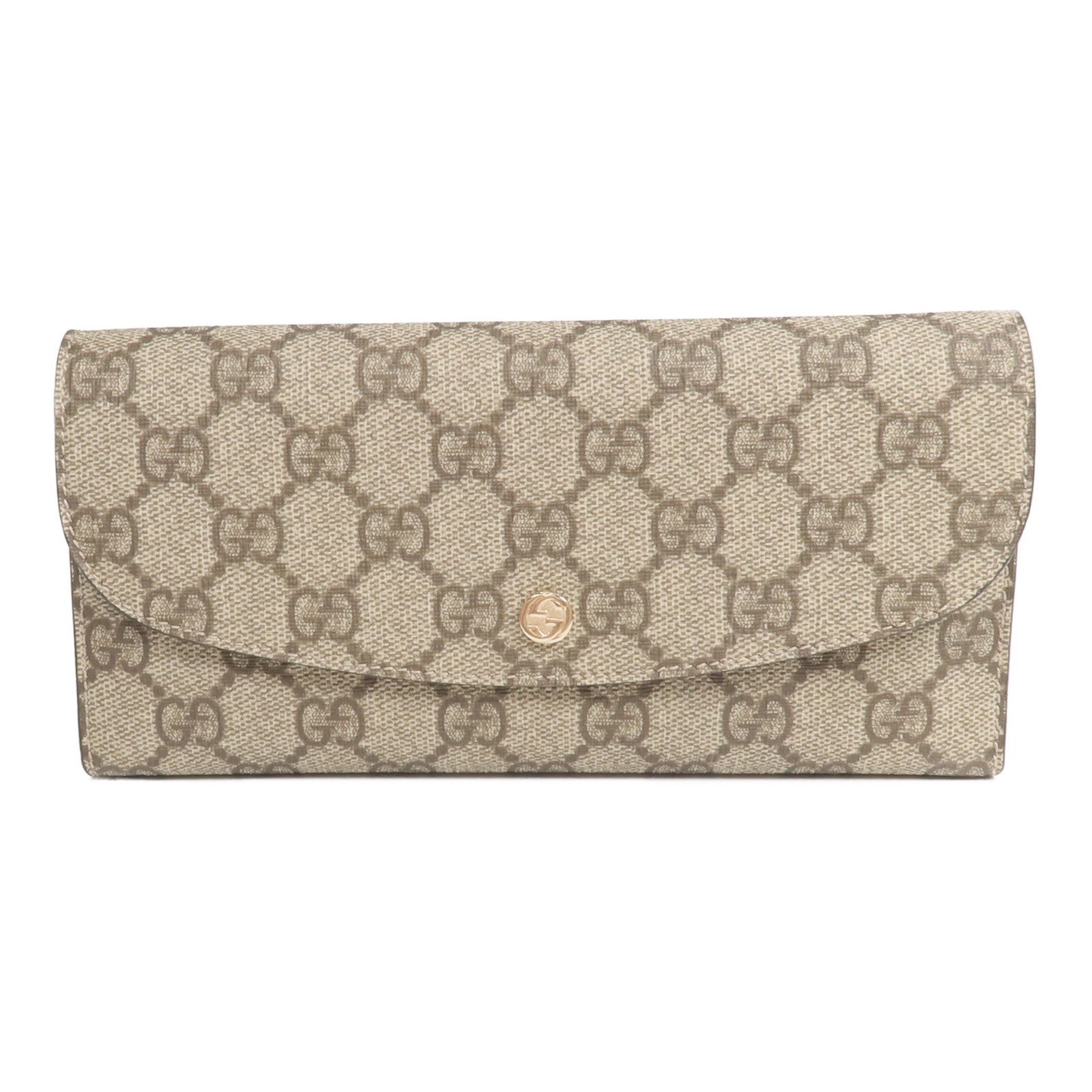 GUCCI 塗層帆布Long Wallet金扣長錢包