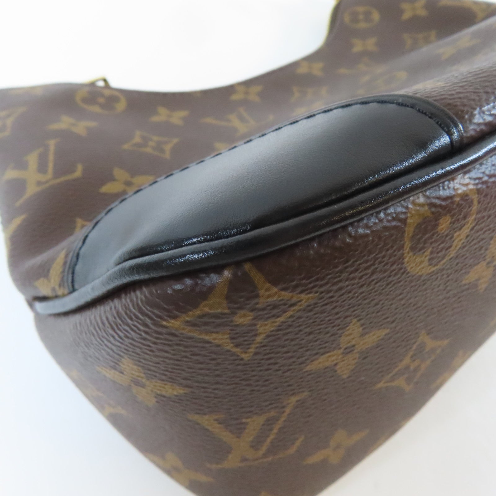 LOUIS VUITTON Monogram Macassar Boulogne金扣鏈帶肩背袋啡色