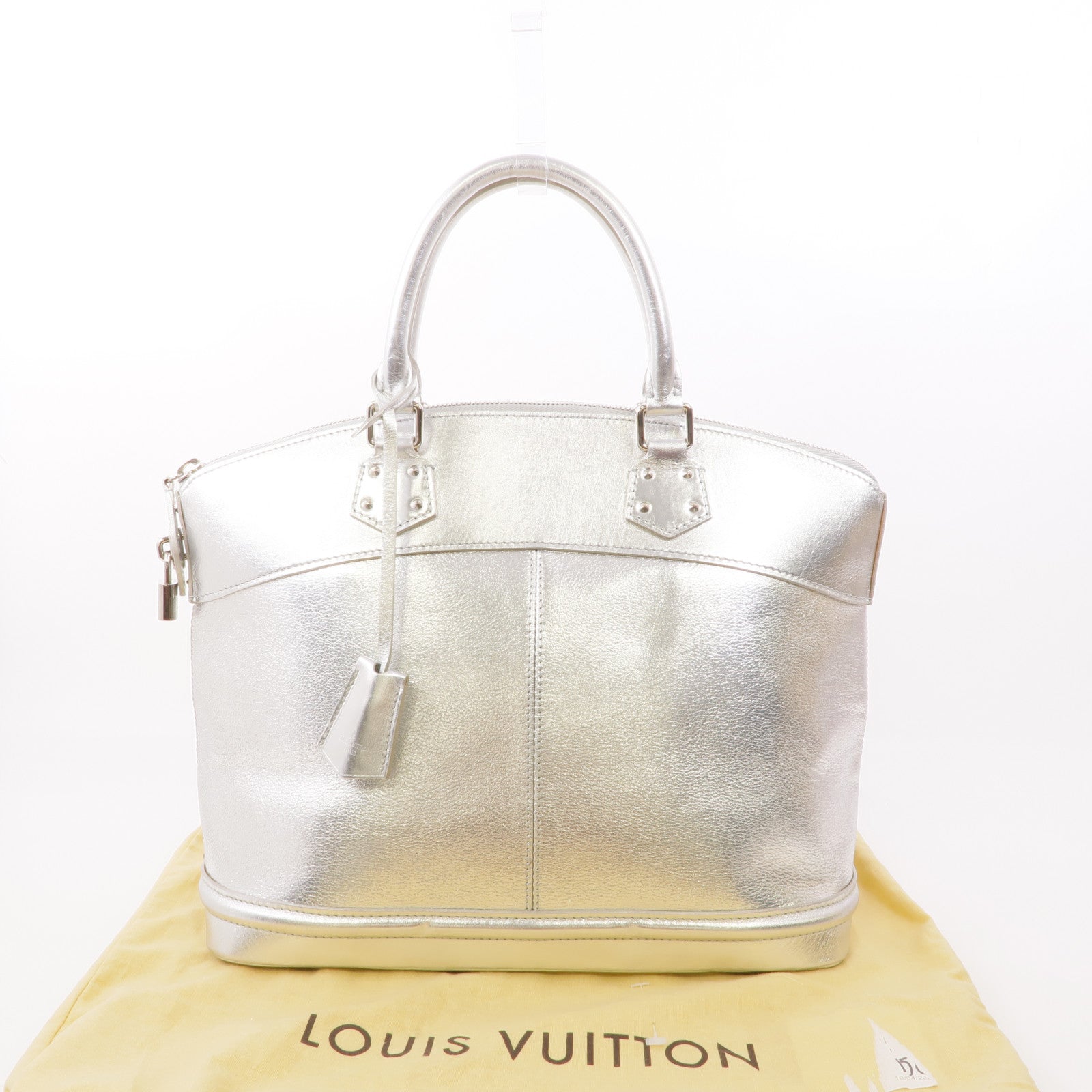 LOUIS VUITTON 皮革Lockit PM銀扣手挽袋