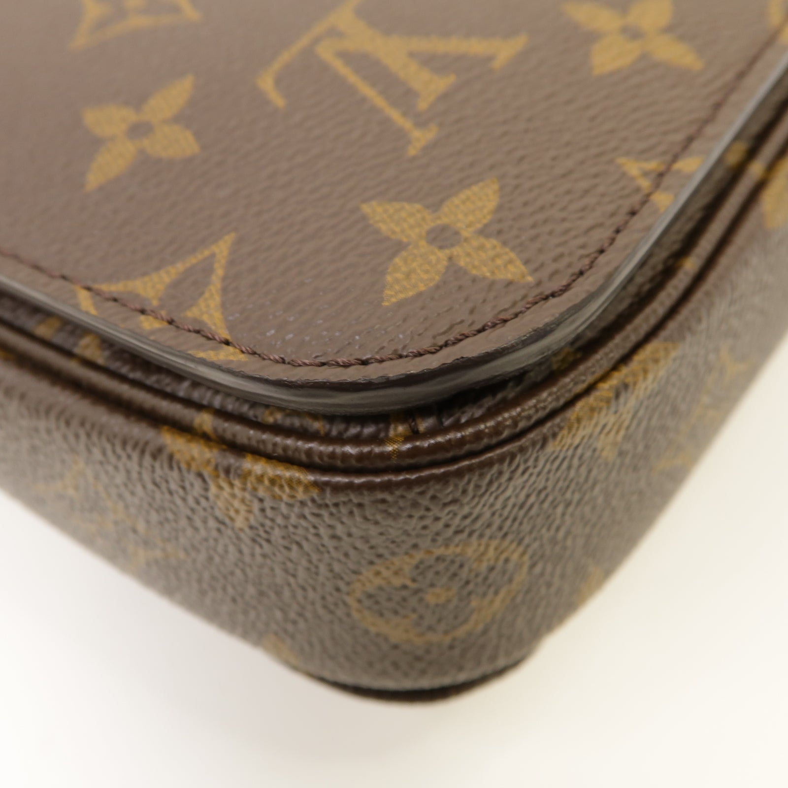 LOUIS VUITTON Monogram Pochette Metis金扣手挽肩背兩用袋棕色