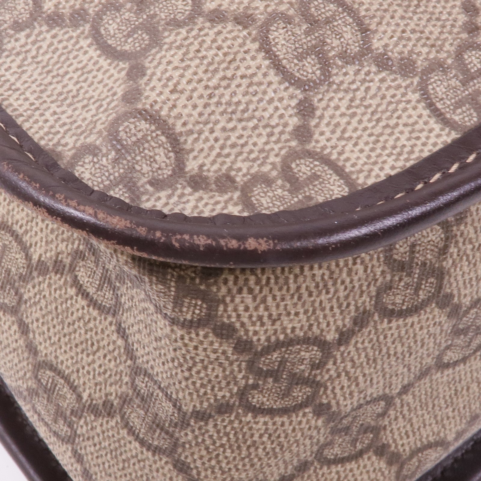 GUCCI 牛皮皮革/塗層帆布Shoulder Bag金扣肩背袋