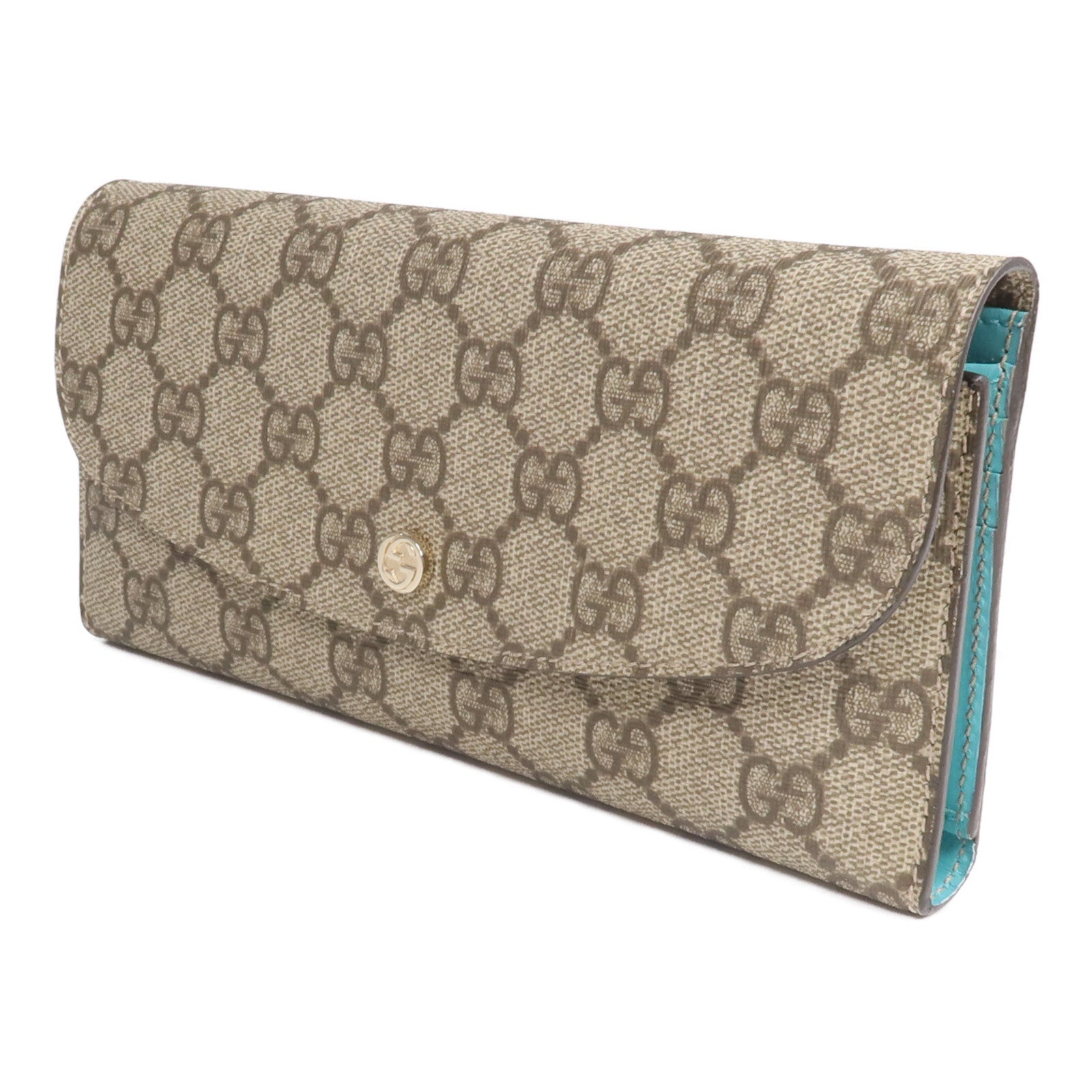 GUCCI 塗層帆布Long Wallet金扣長錢包