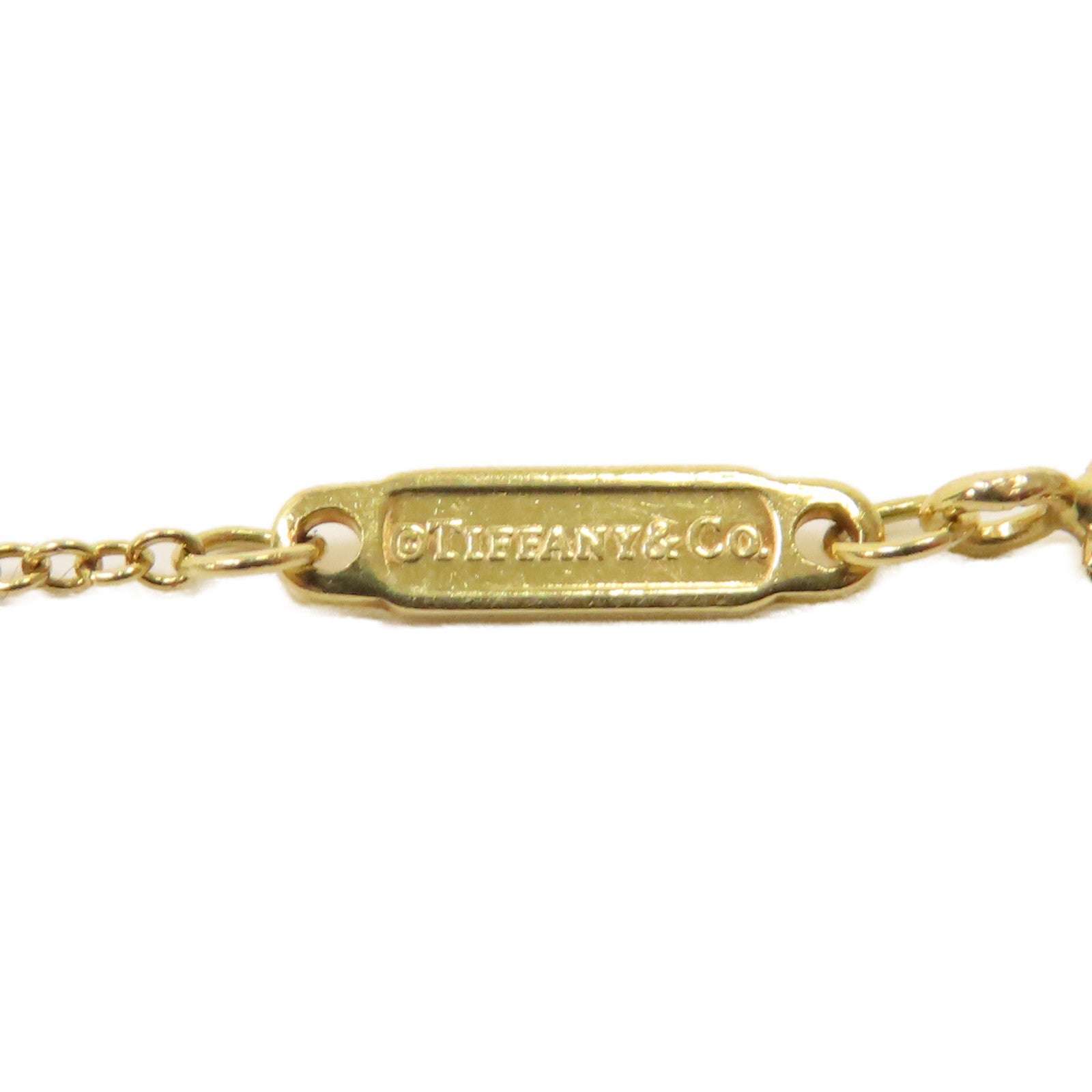 TIFFANY＆CO 18K黃金Mini T Smile Pendant Necklace金扣項鍊金色