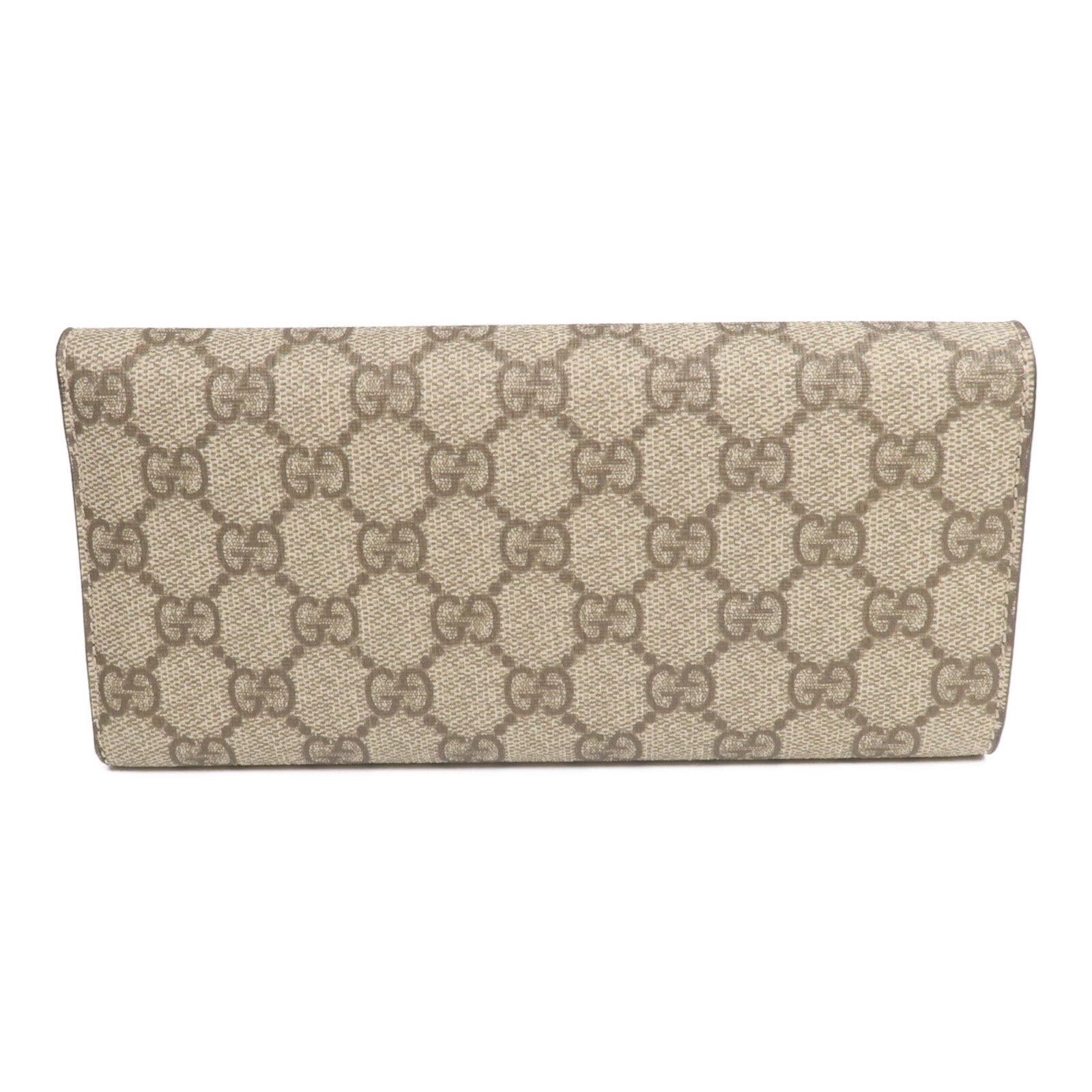 GUCCI 塗層帆布Long Wallet金扣長錢包