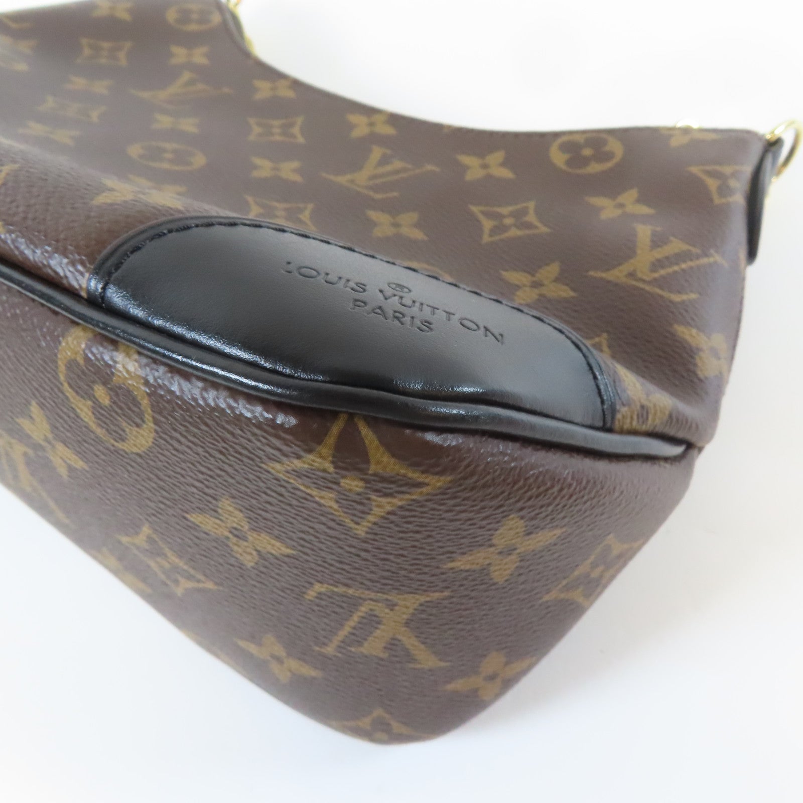LOUIS VUITTON Monogram Macassar Boulogne金扣鏈帶肩背袋啡色