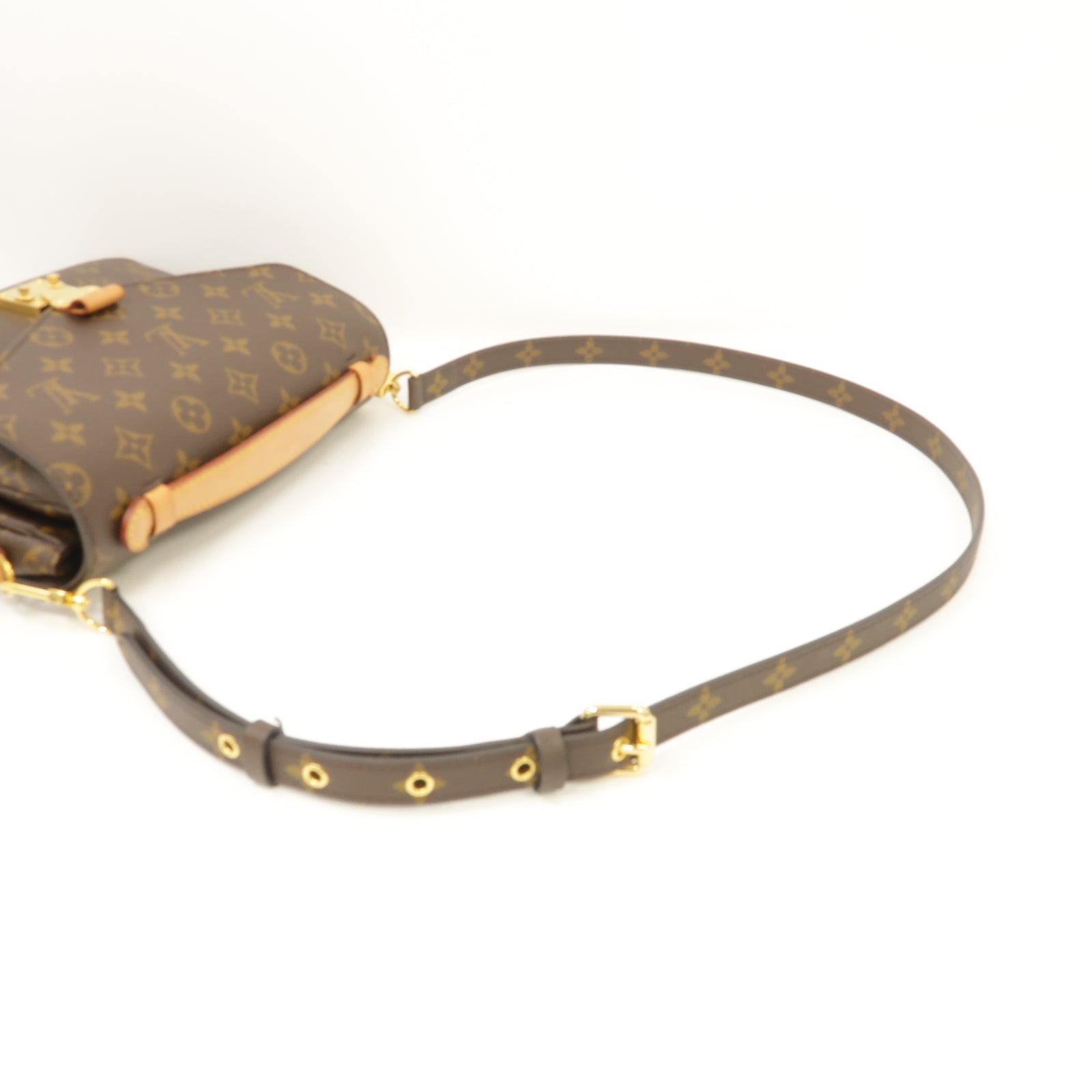 LOUIS VUITTON Monogram Pochette Metis金扣手挽肩背兩用袋棕色
